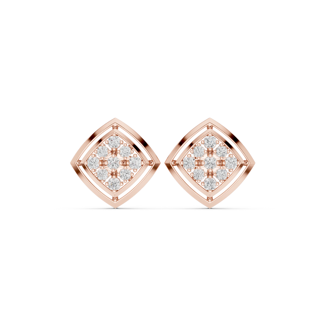 Celestial Frame Diamond Stud Earrings