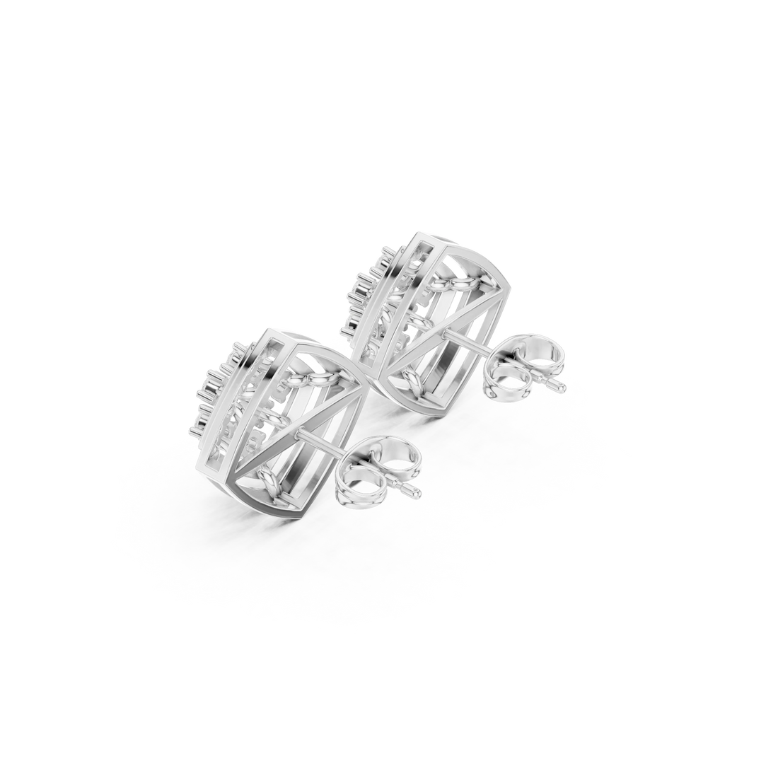 Celestial Frame Diamond Stud Earrings