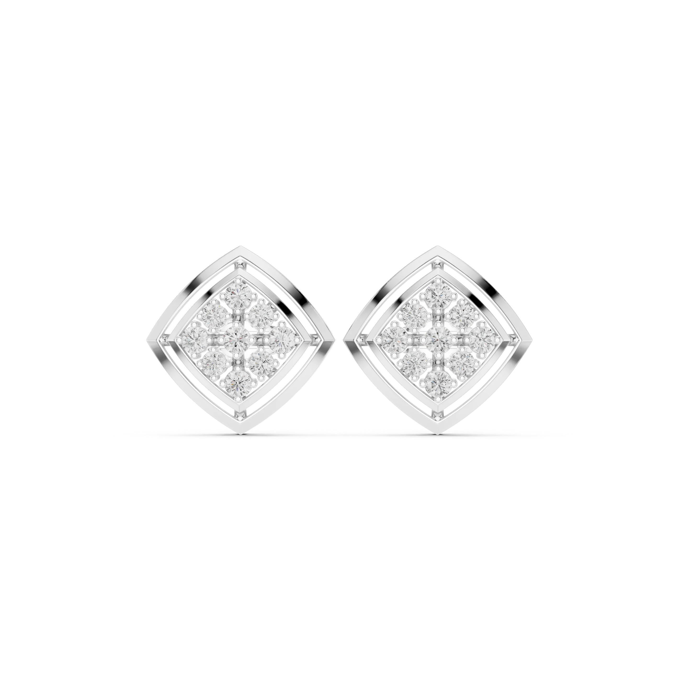 Celestial Frame Diamond Stud Earrings