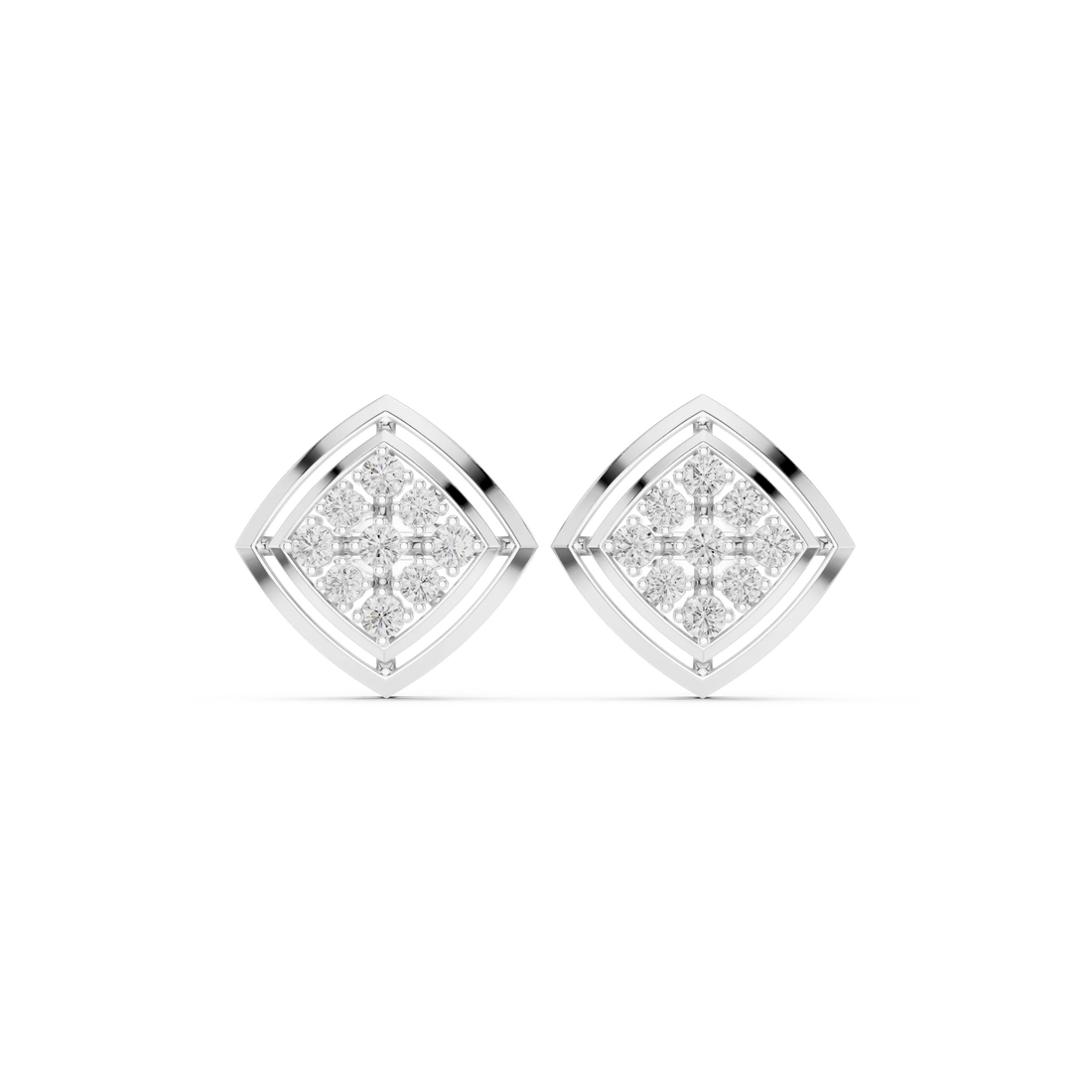 Celestial Frame Diamond Stud Earrings