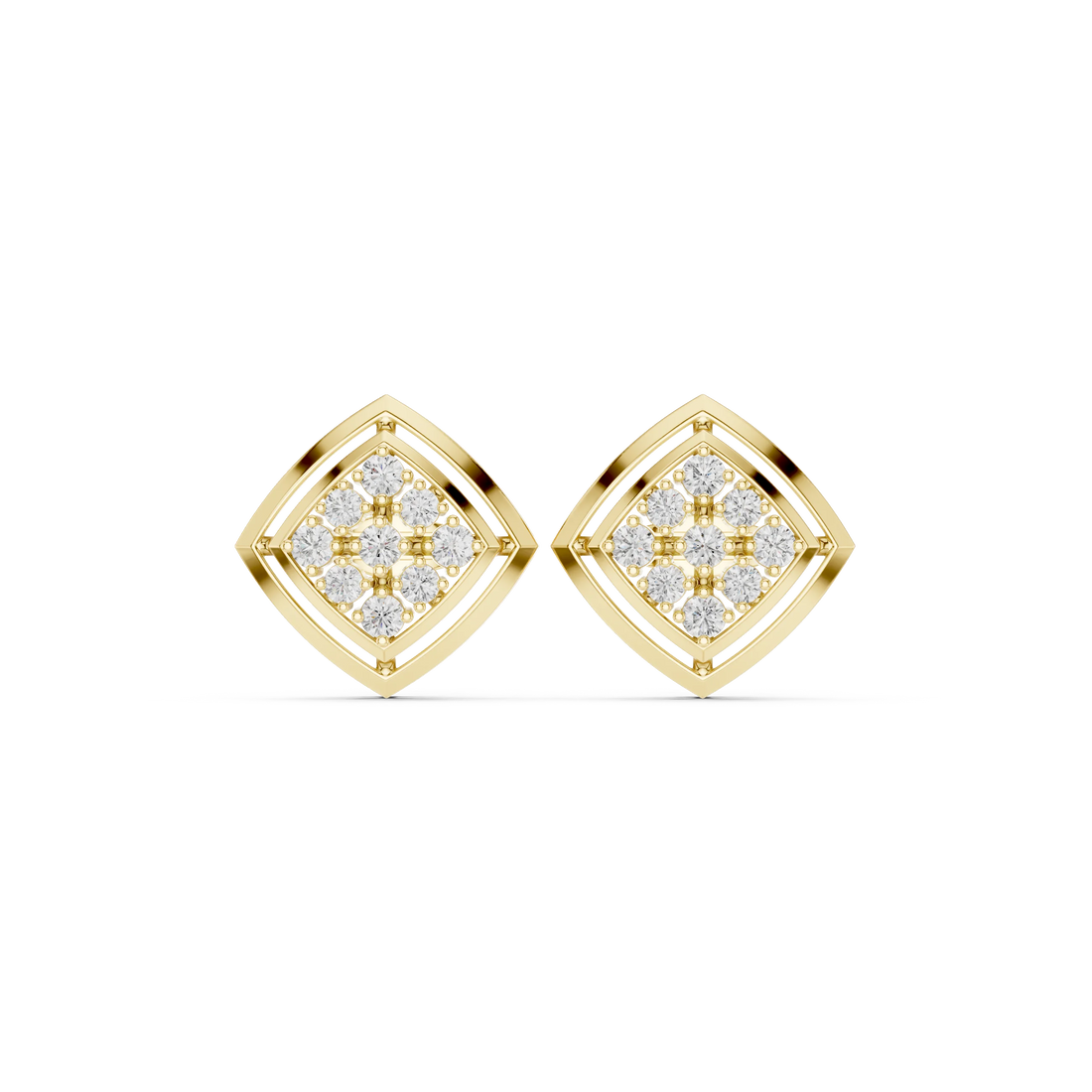 Celestial Frame Diamond Stud Earrings