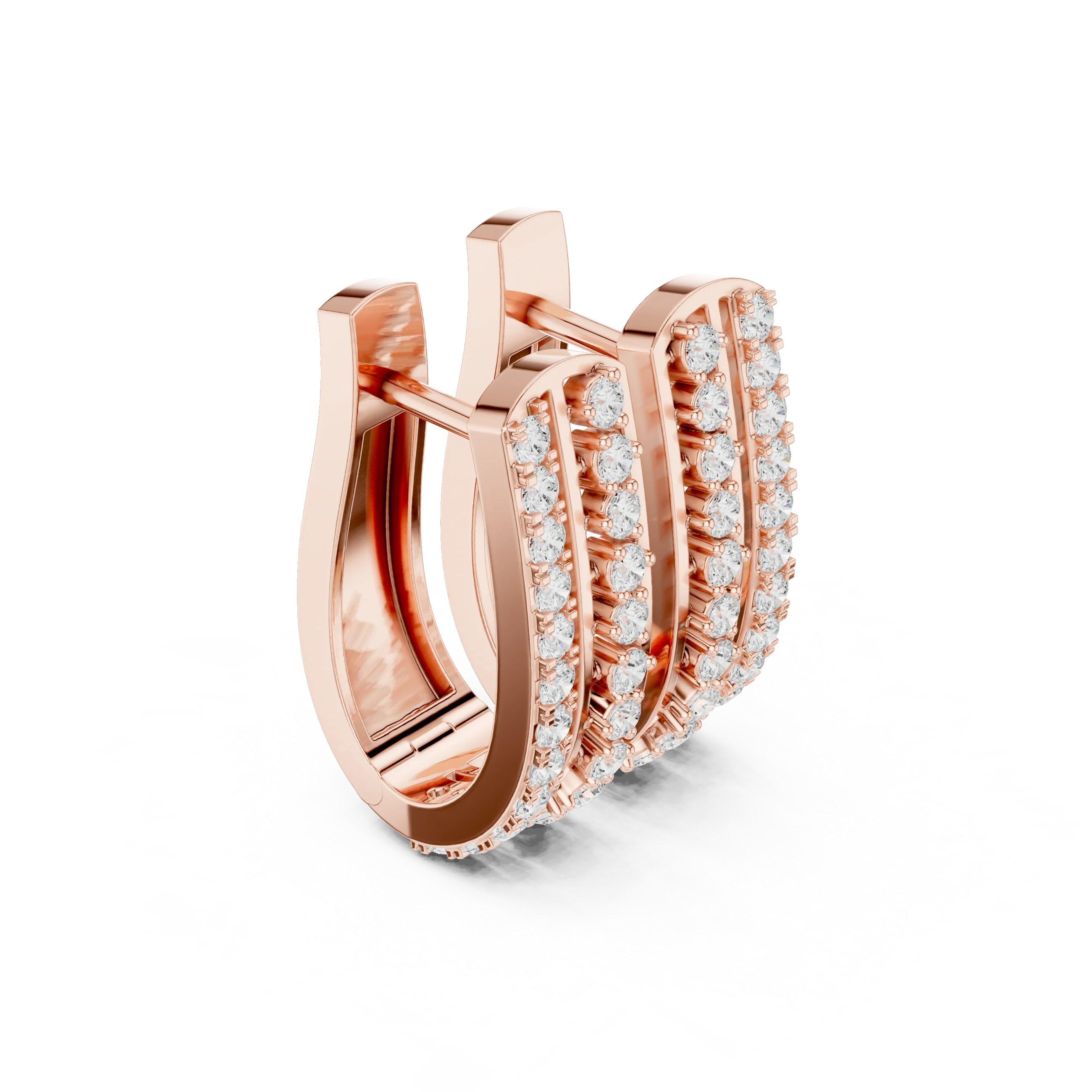 Radiant Trinity Diamond Huggie Hoops