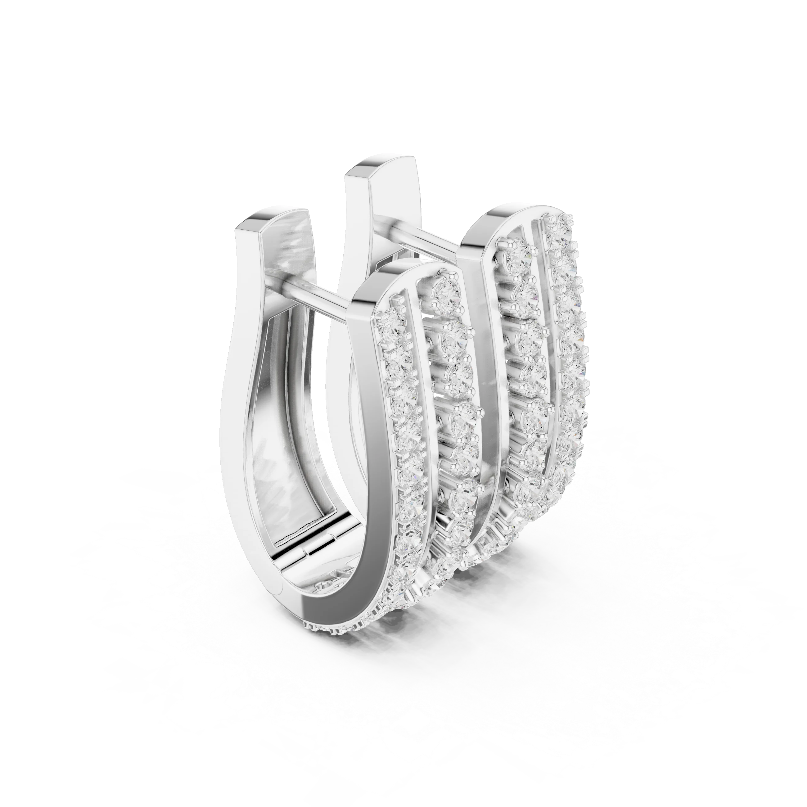 Radiant Trinity Diamond Huggie Hoops