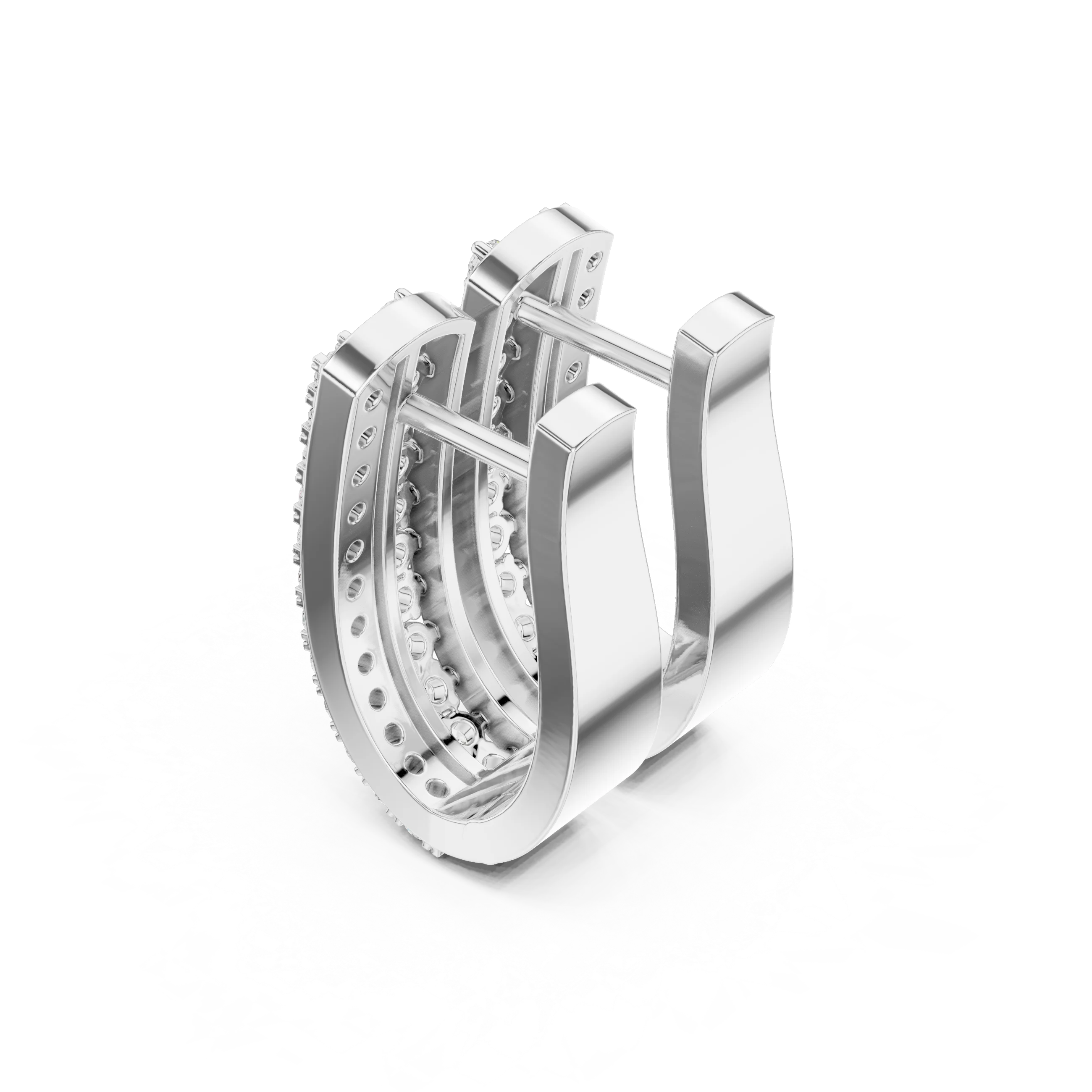 Radiant Trinity Diamond Huggie Hoops