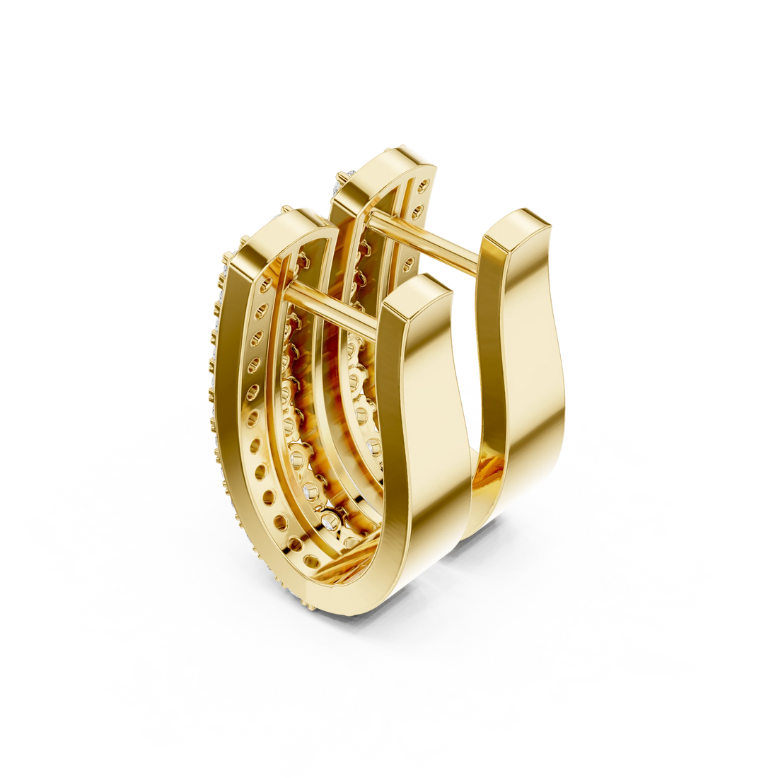 Radiant Trinity Diamond Huggie Hoops