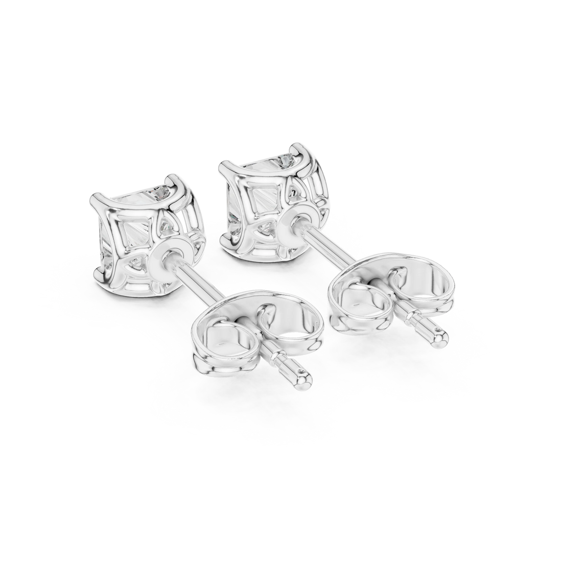 Princess Cut CZ Stud Earrings