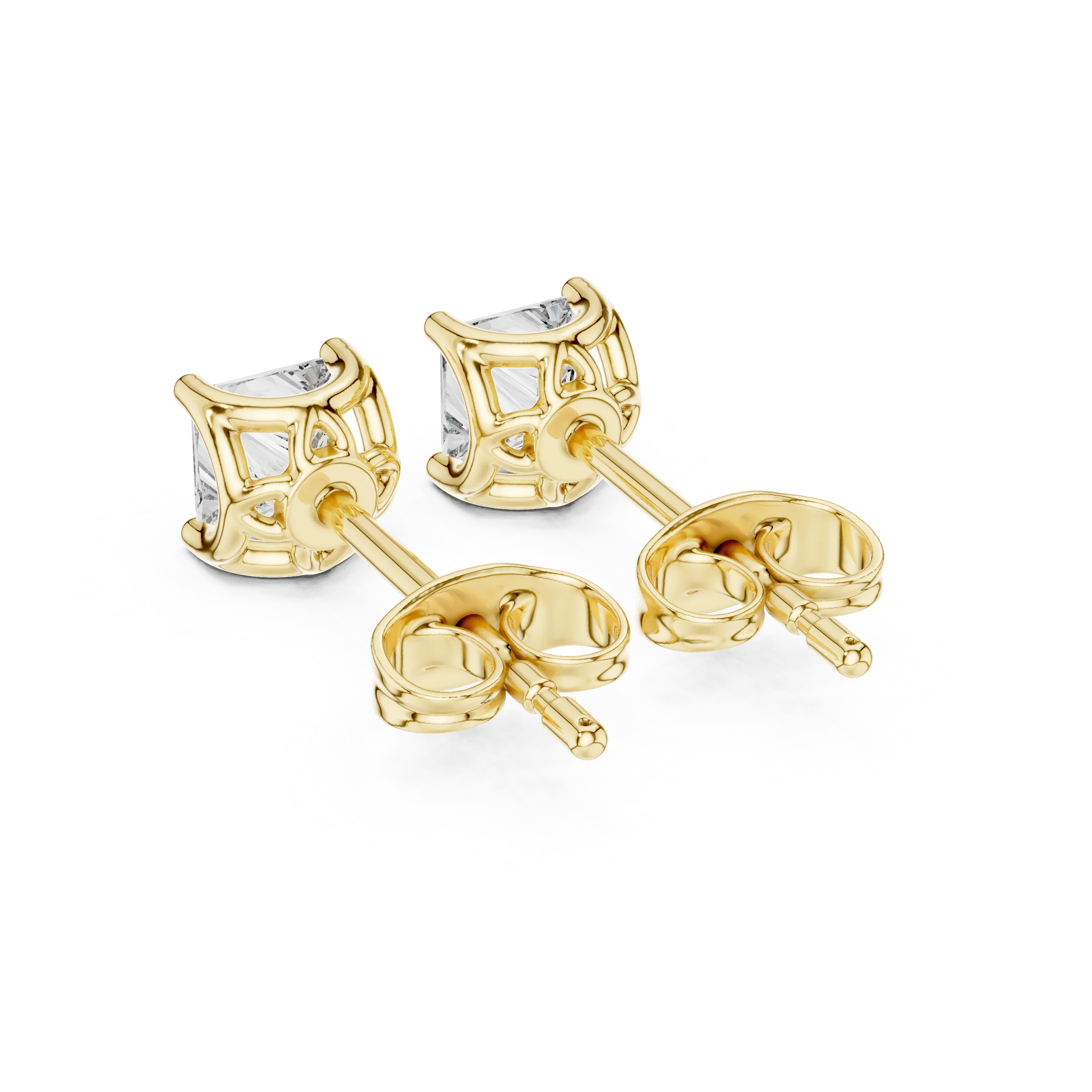 Princess Cut CZ Stud Earrings