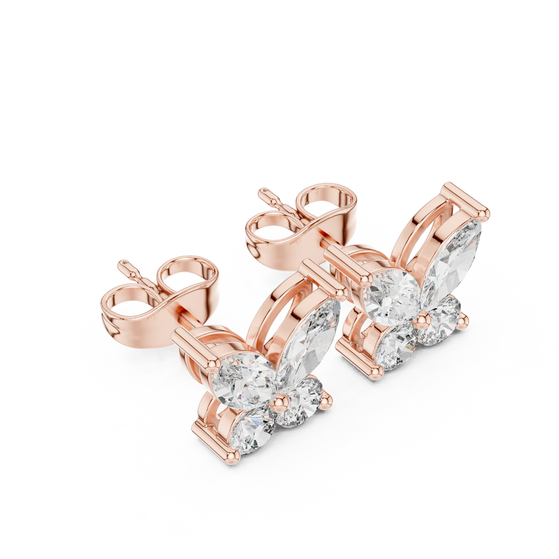 Aurora Butterfly Diamond Stud Earrings