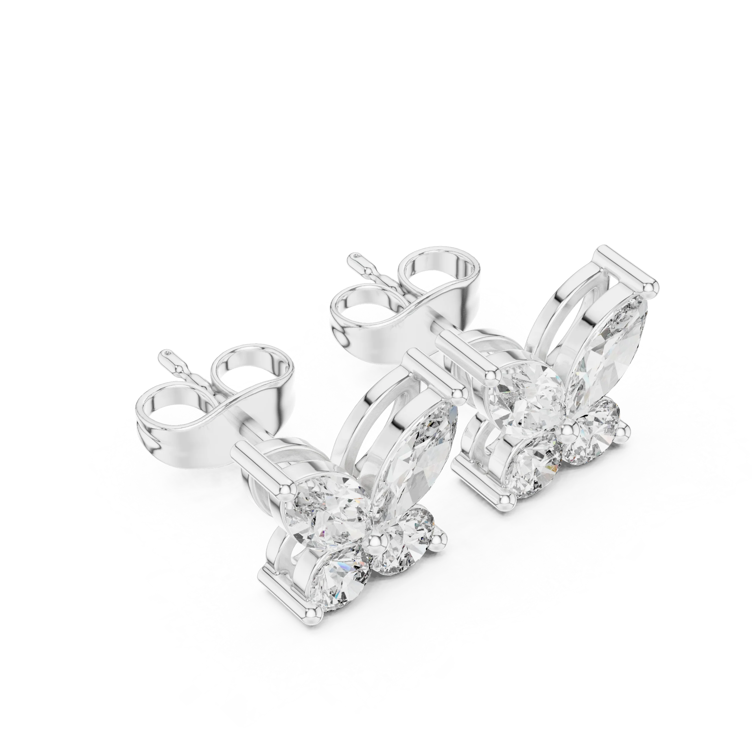 Aurora Butterfly Diamond Stud Earrings