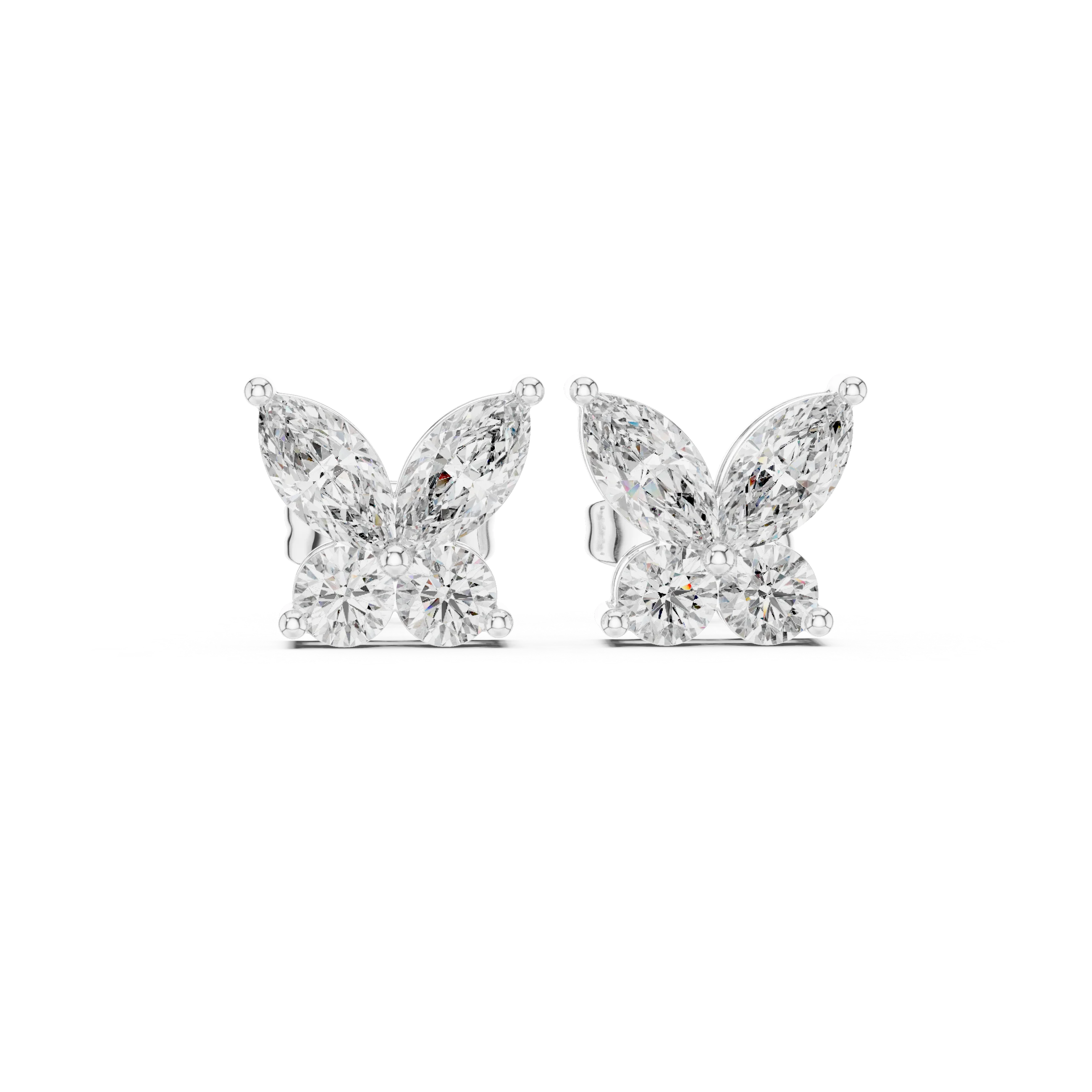 Aurora Butterfly Diamond Stud Earrings