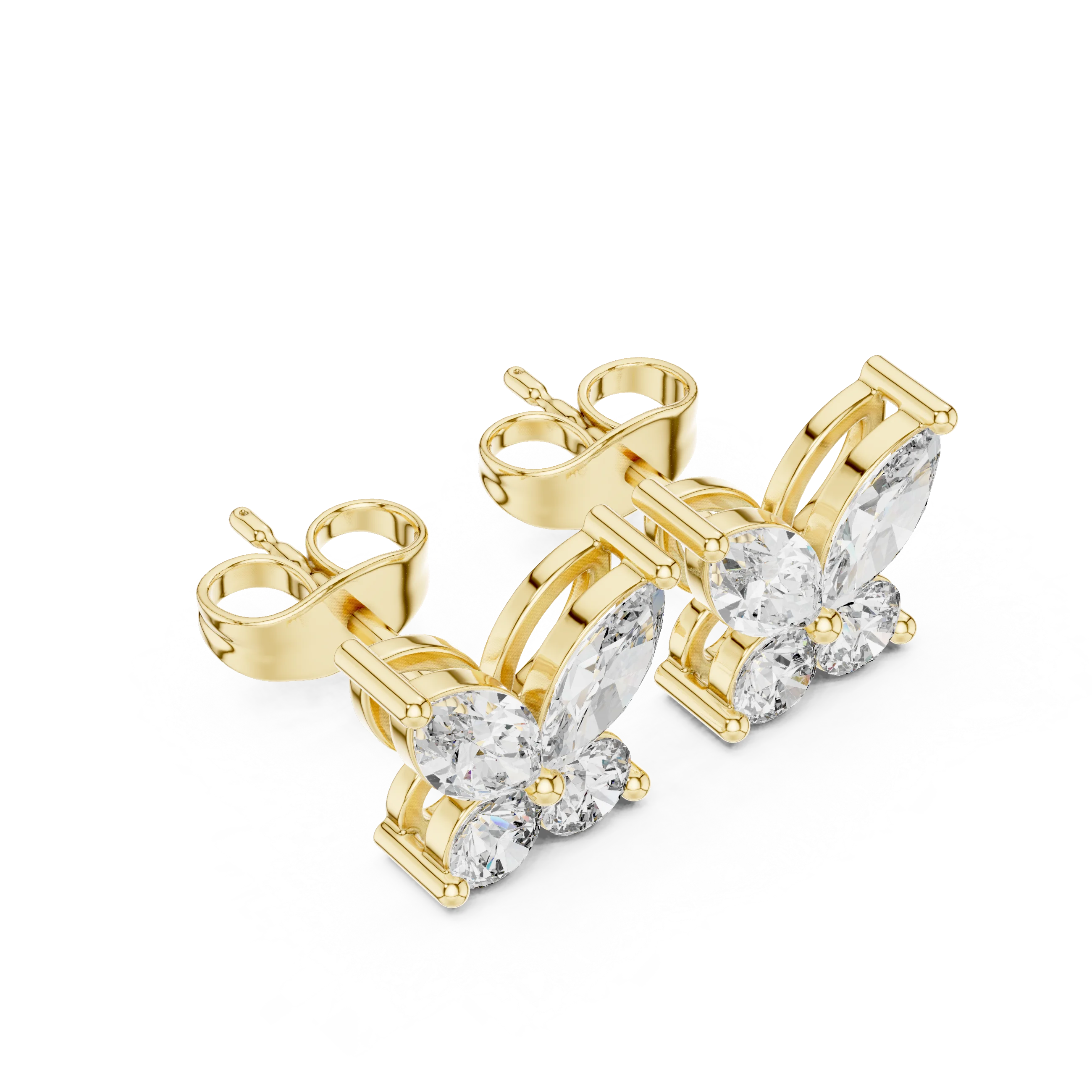 Aurora Butterfly Diamond Stud Earrings