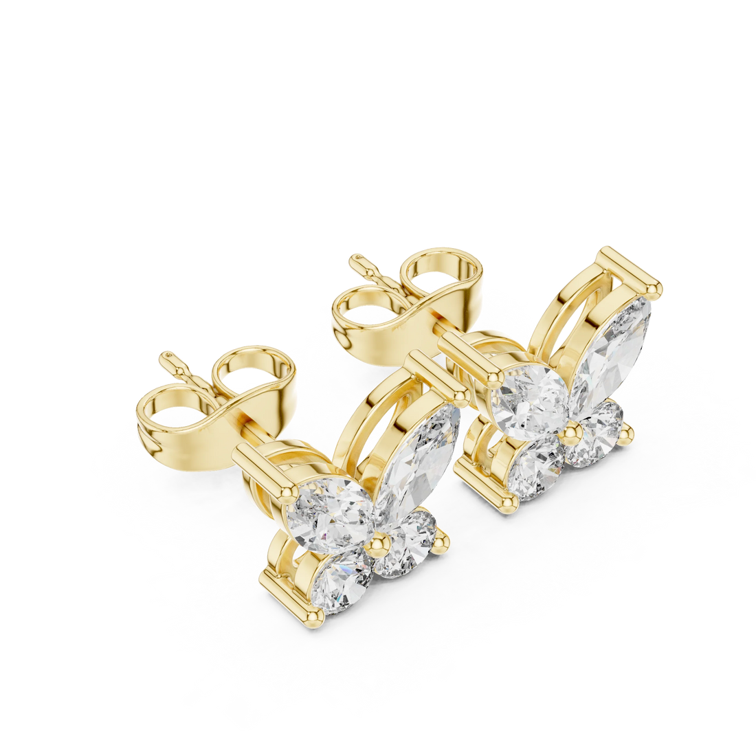 Aurora Butterfly Diamond Stud Earrings