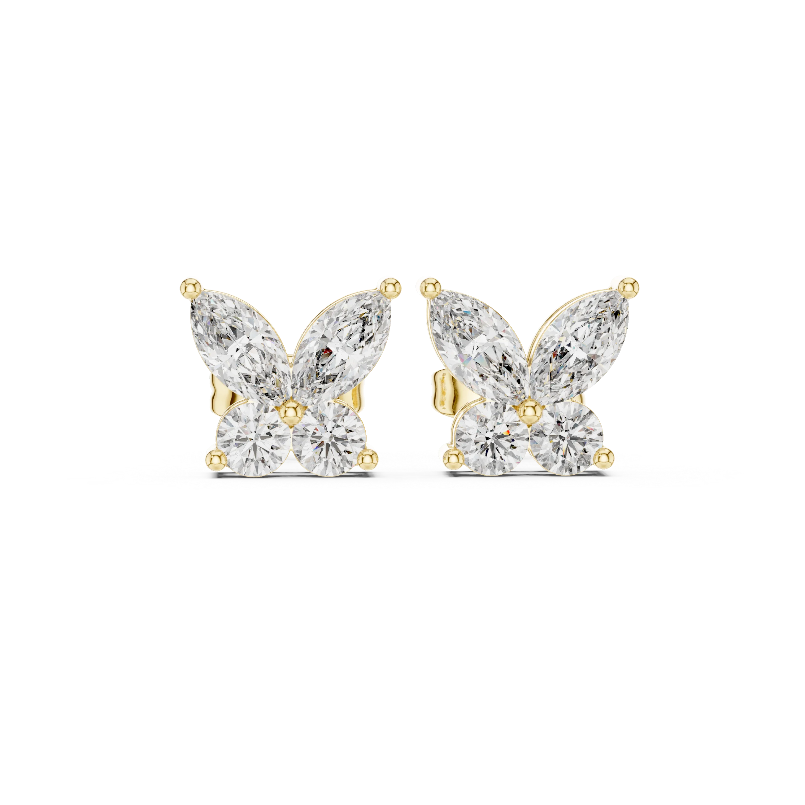 Aurora Butterfly Diamond Stud Earrings