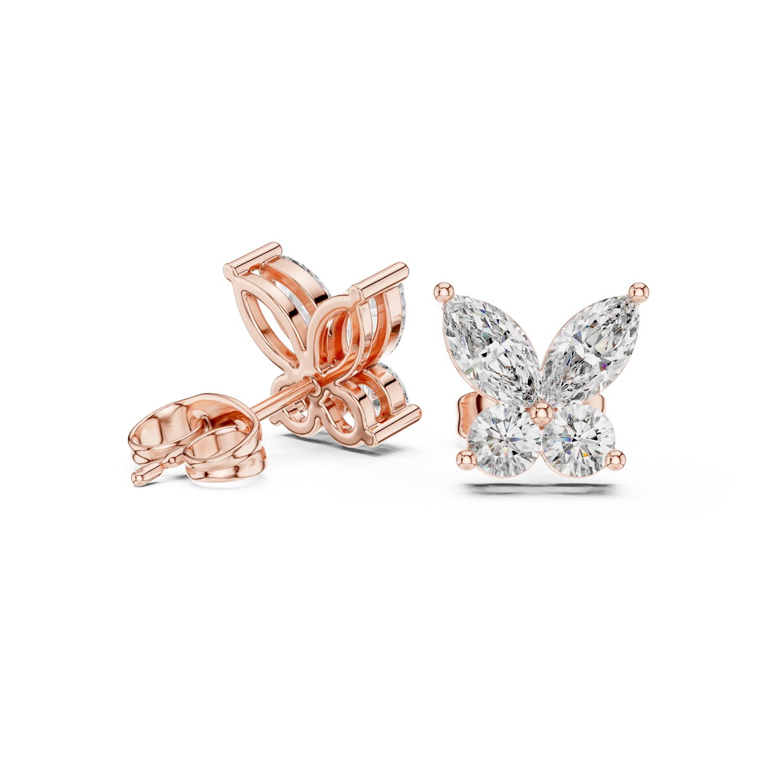 Aurora Butterfly Diamond Stud Earrings