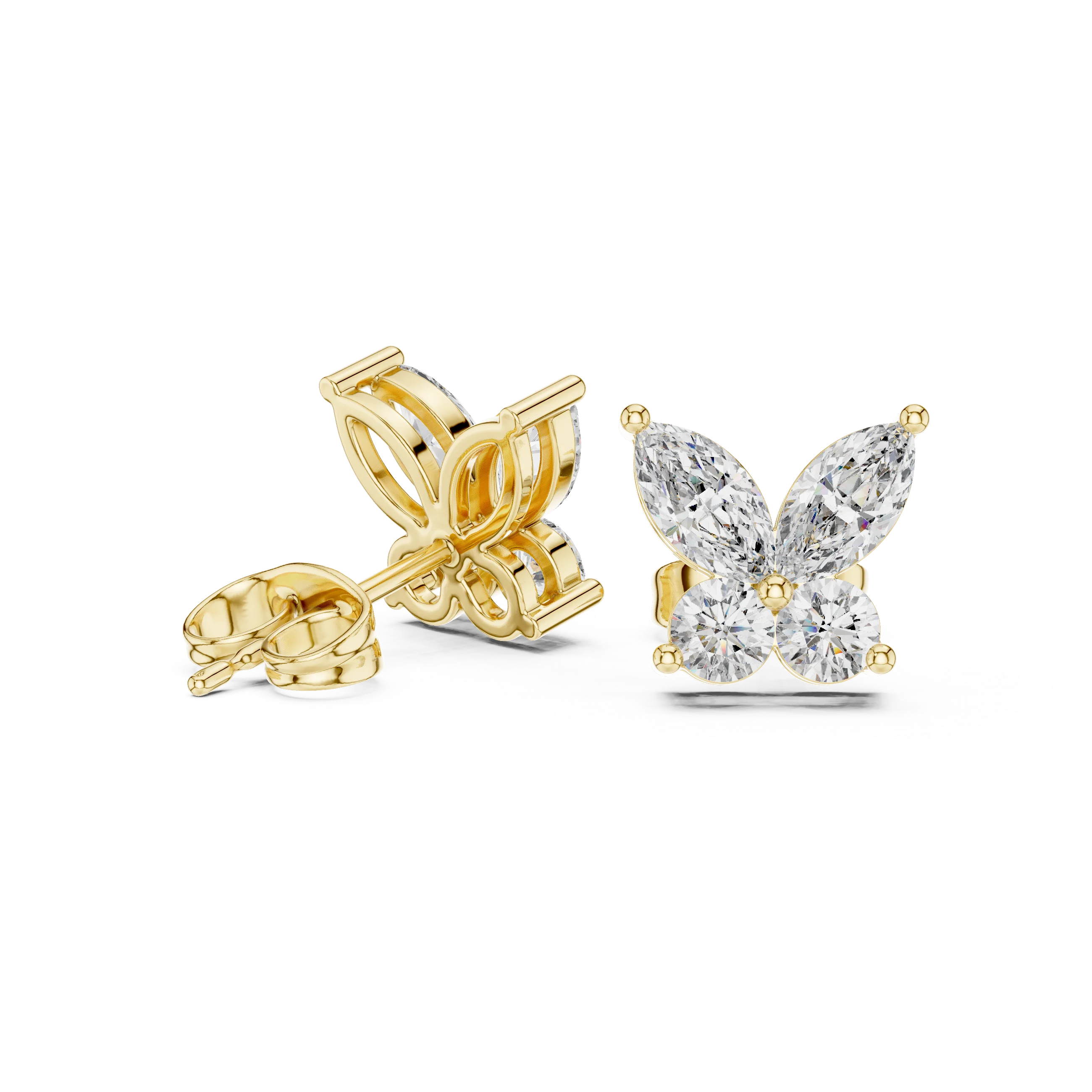 Aurora Butterfly Diamond Stud Earrings