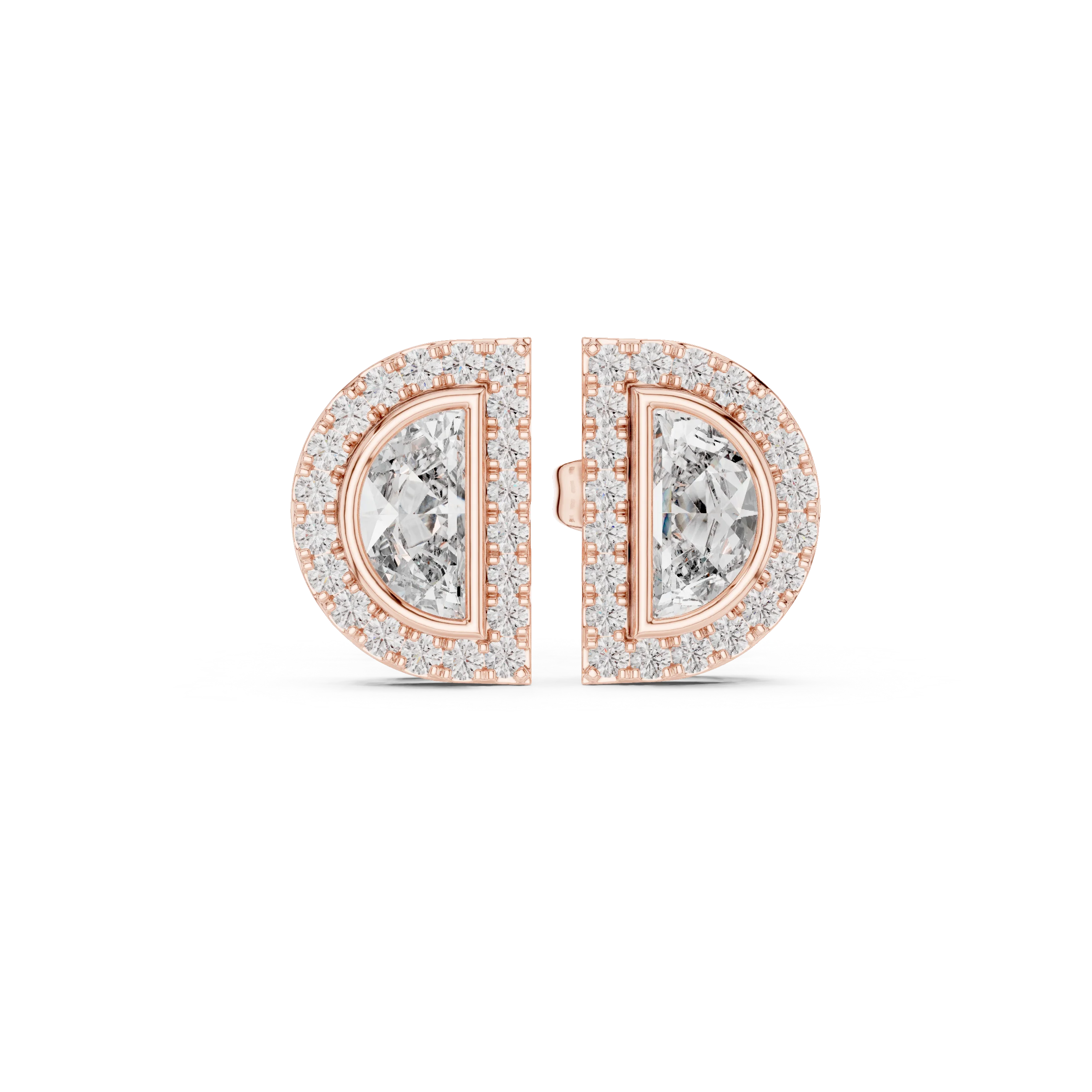 Celeste D-Halo Diamond Stud Earrings