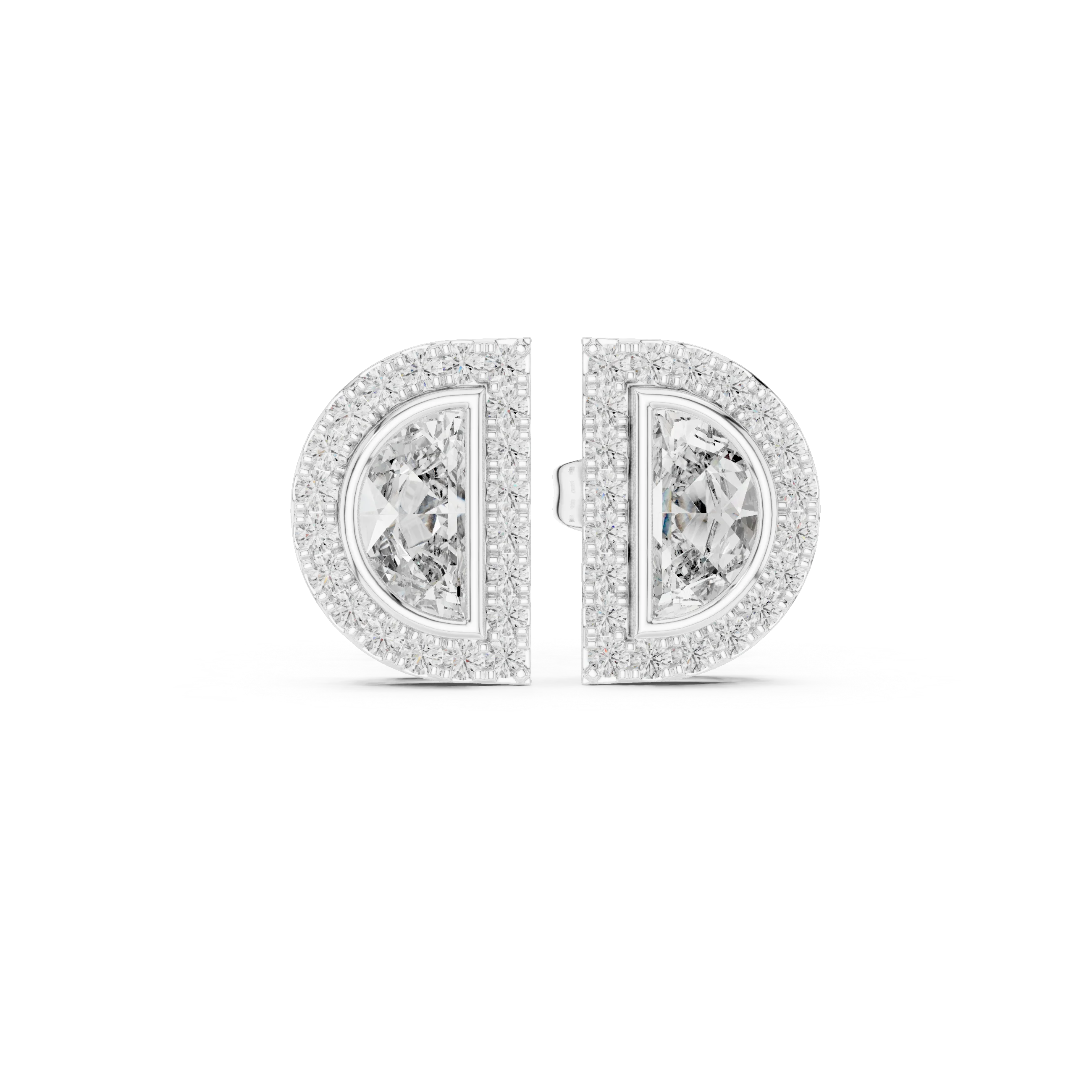 Celeste D-Halo Diamond Stud Earrings