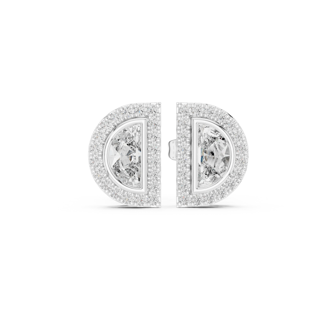 Celeste D-Halo Diamond Stud Earrings