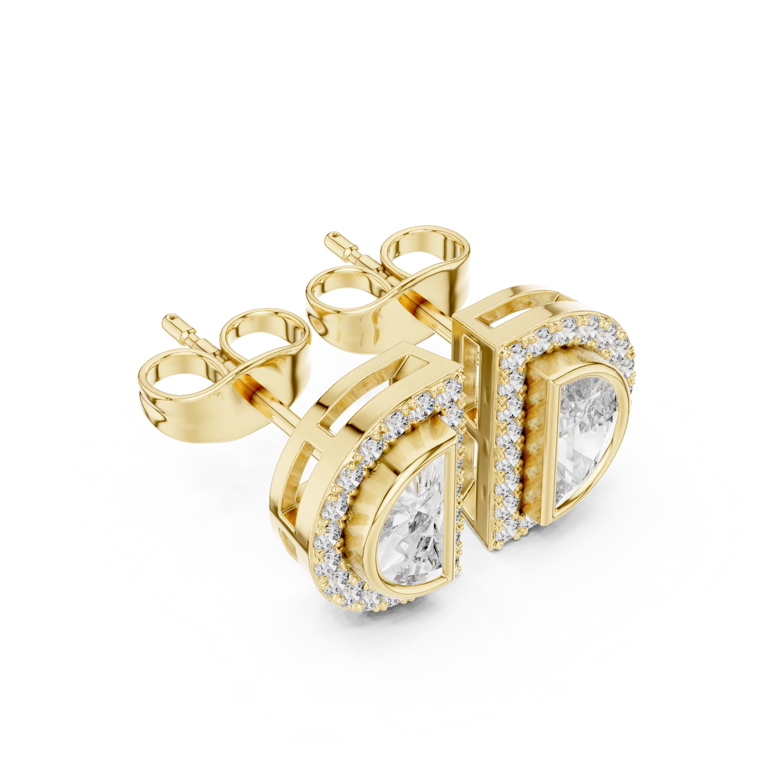 Celeste D-Halo Diamond Stud Earrings