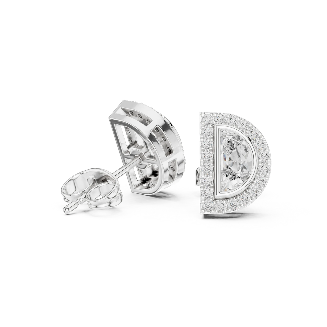 Celeste D-Halo Diamond Stud Earrings