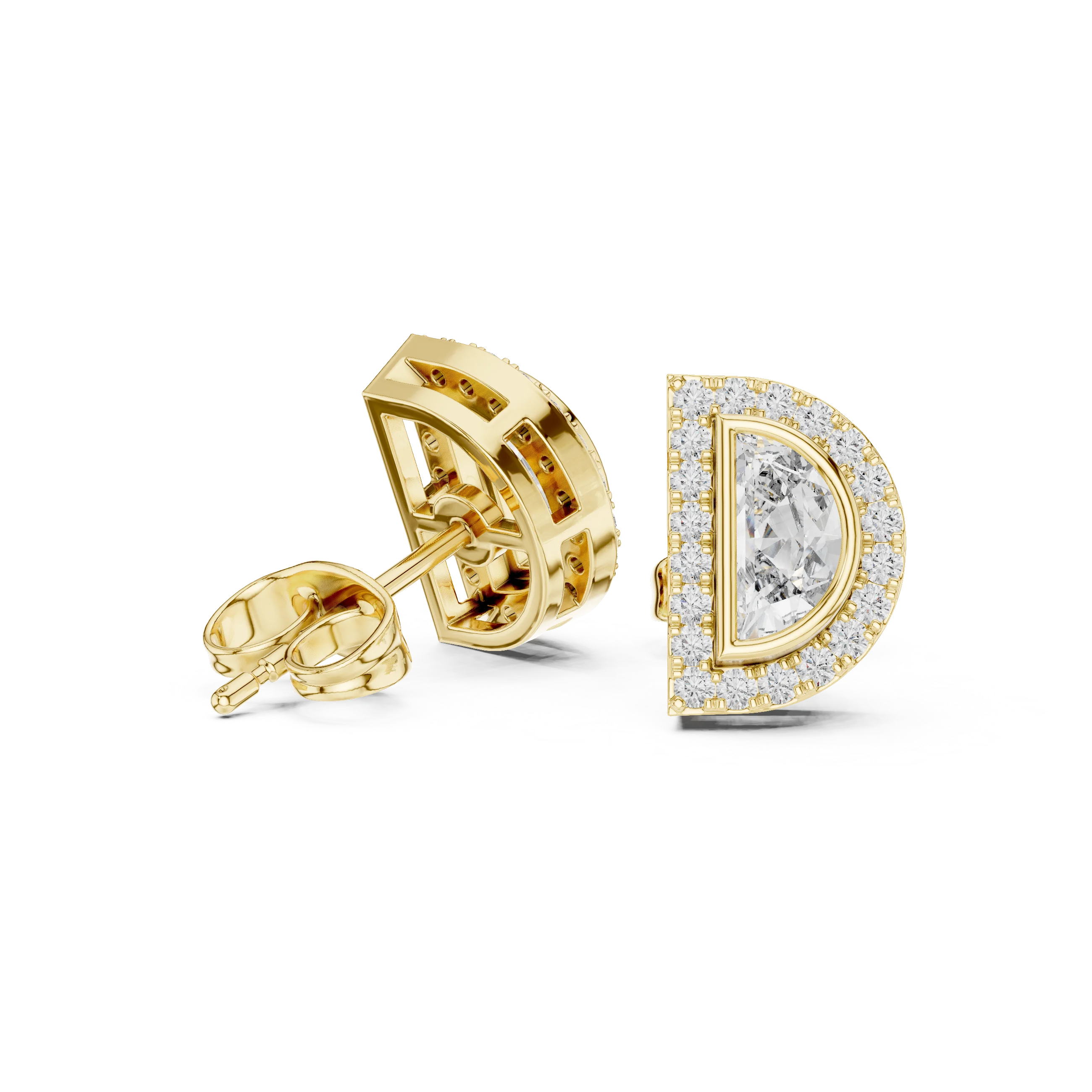 Celeste D-Halo Diamond Stud Earrings