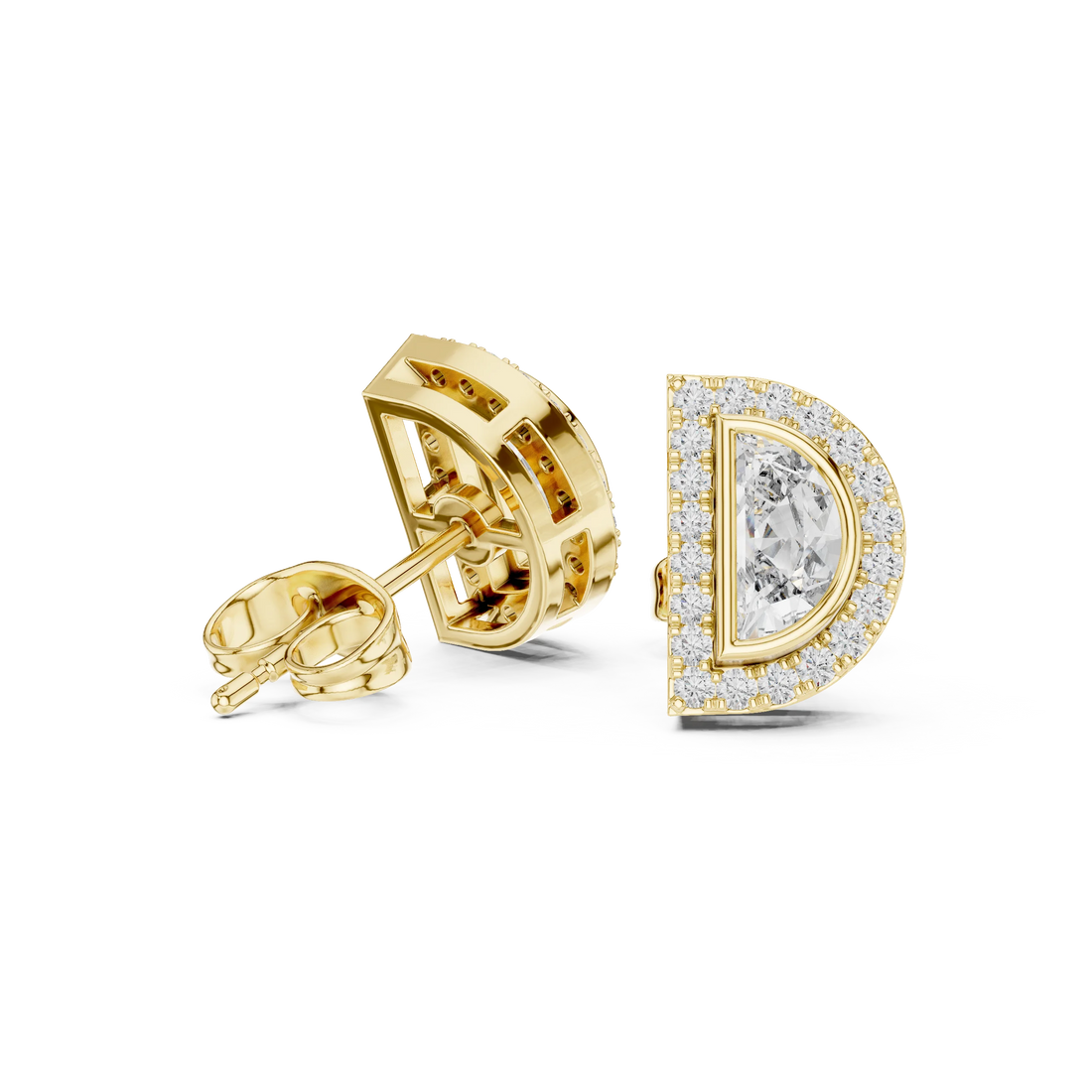 Celeste D-Halo Diamond Stud Earrings