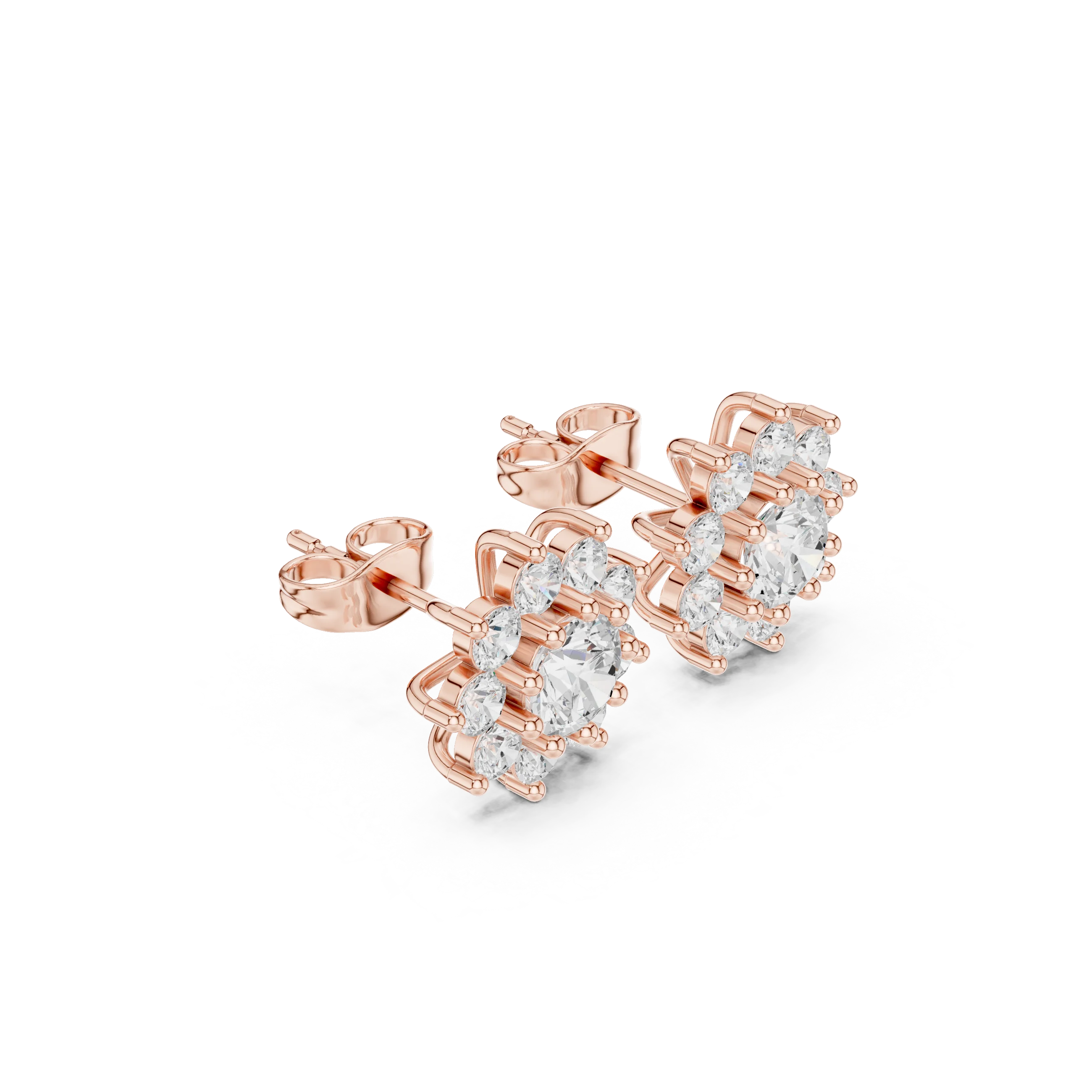 Bloom Radiance Diamond Cluster Stud Earrings