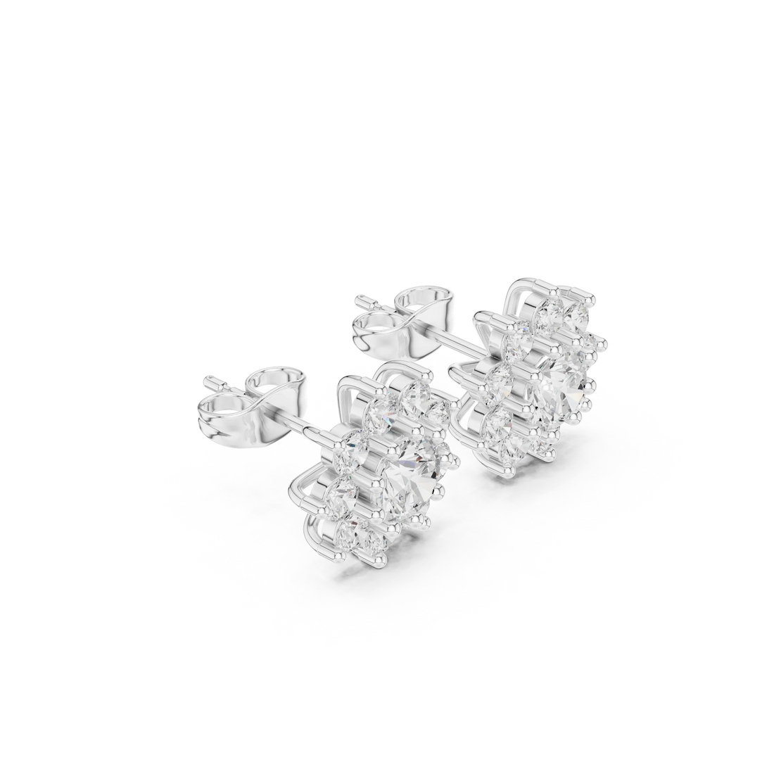 Bloom Radiance Diamond Cluster Stud Earrings
