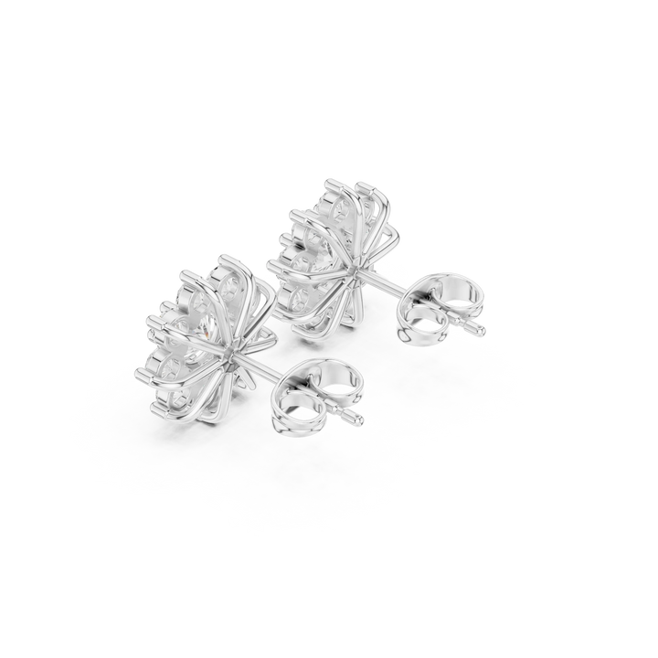 Bloom Radiance Diamond Cluster Stud Earrings