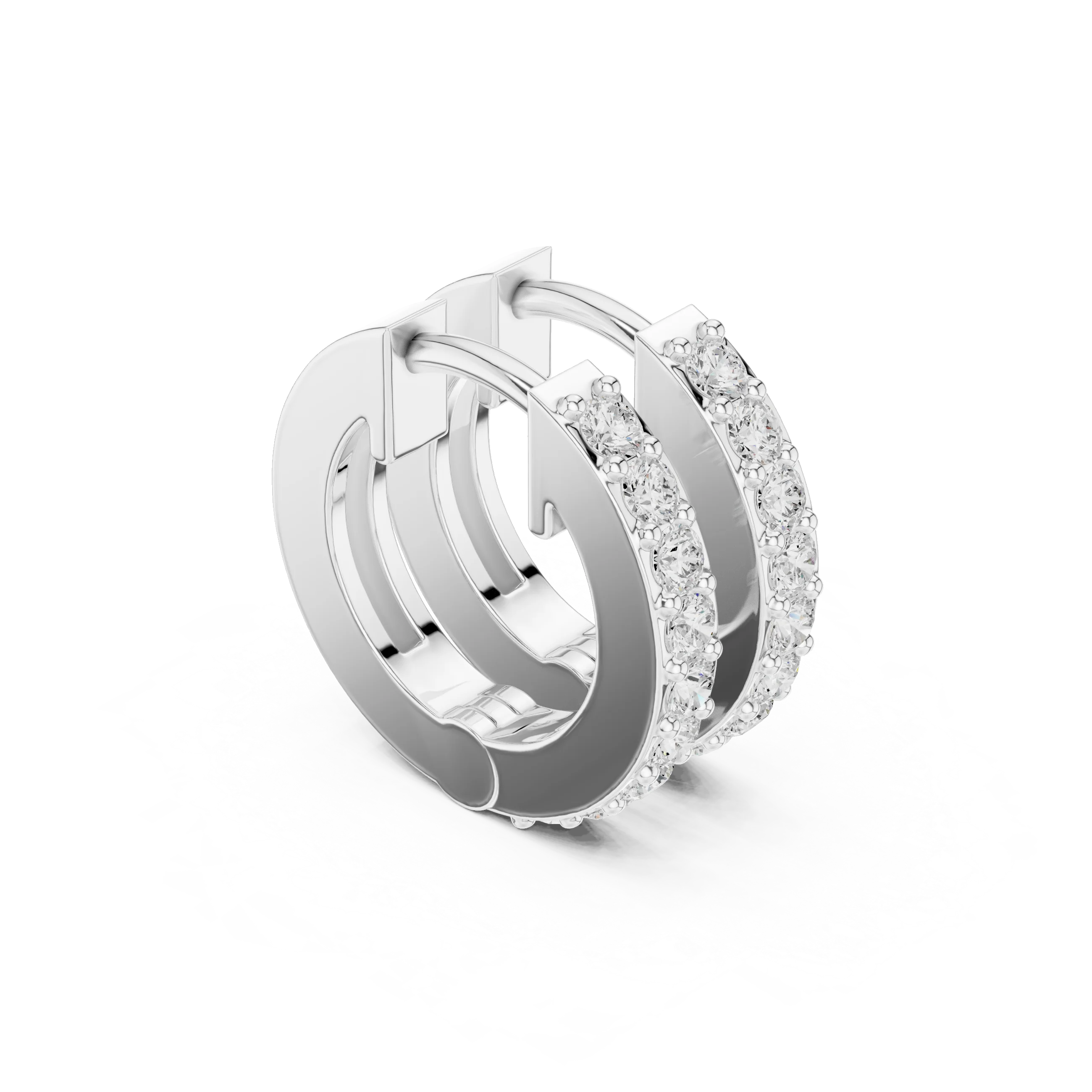 Luna Luxe Diamond Huggie Hoop Earrings