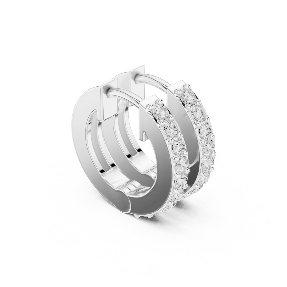 Luna Luxe Diamond Huggie Hoop Earrings