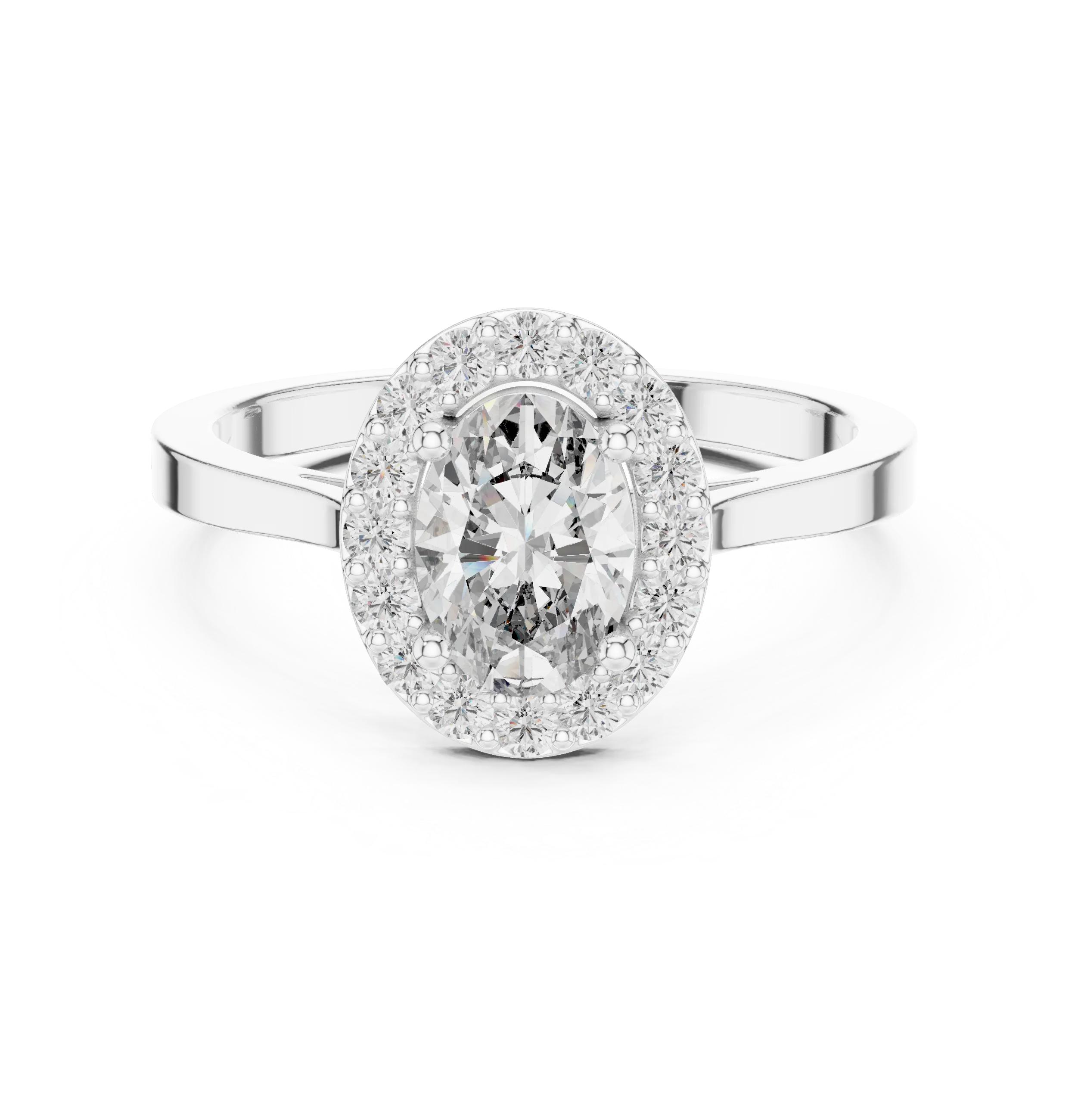 Oval Halo Diamond Engagement Ring