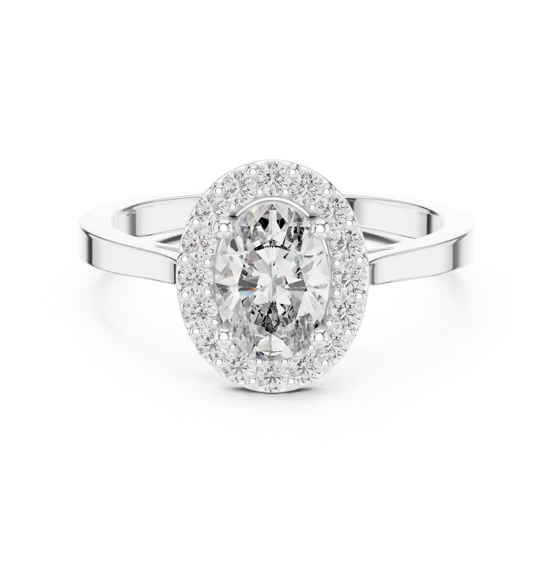 Oval Halo Diamond Engagement Ring