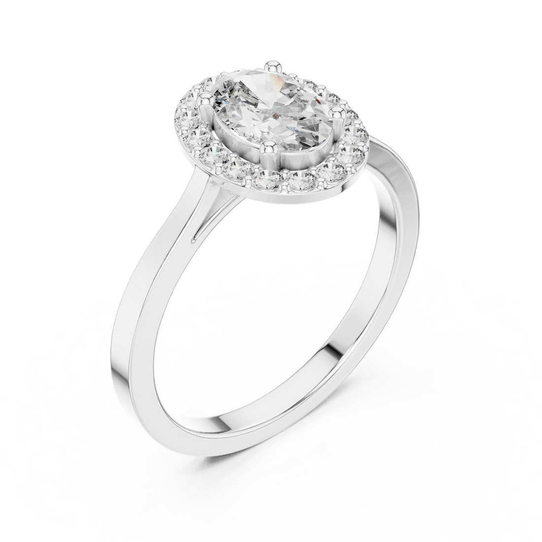 Oval Halo Diamond Engagement Ring