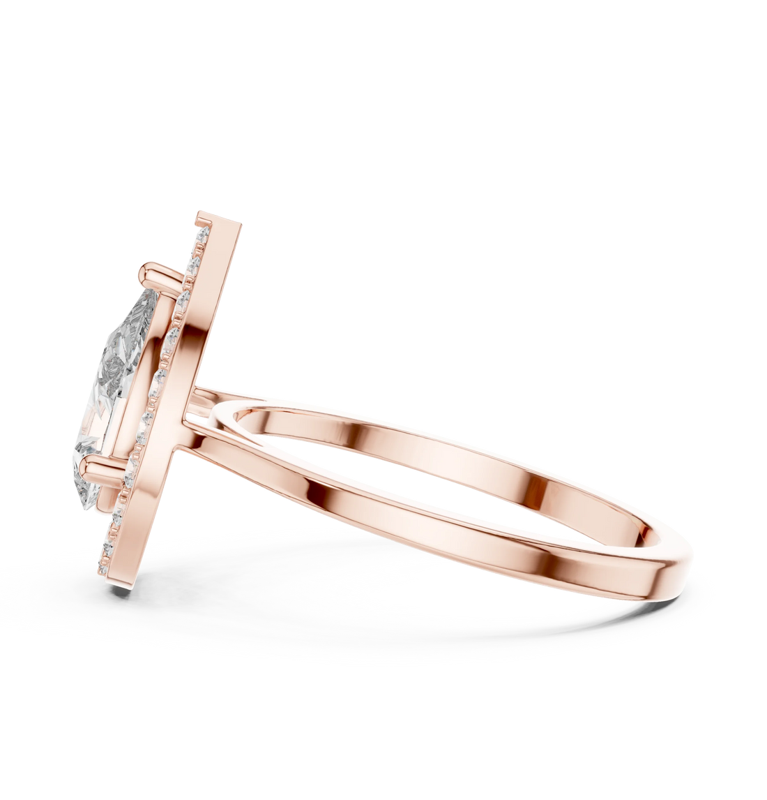 Pear Shaped Halo Diamond Engagement Ring