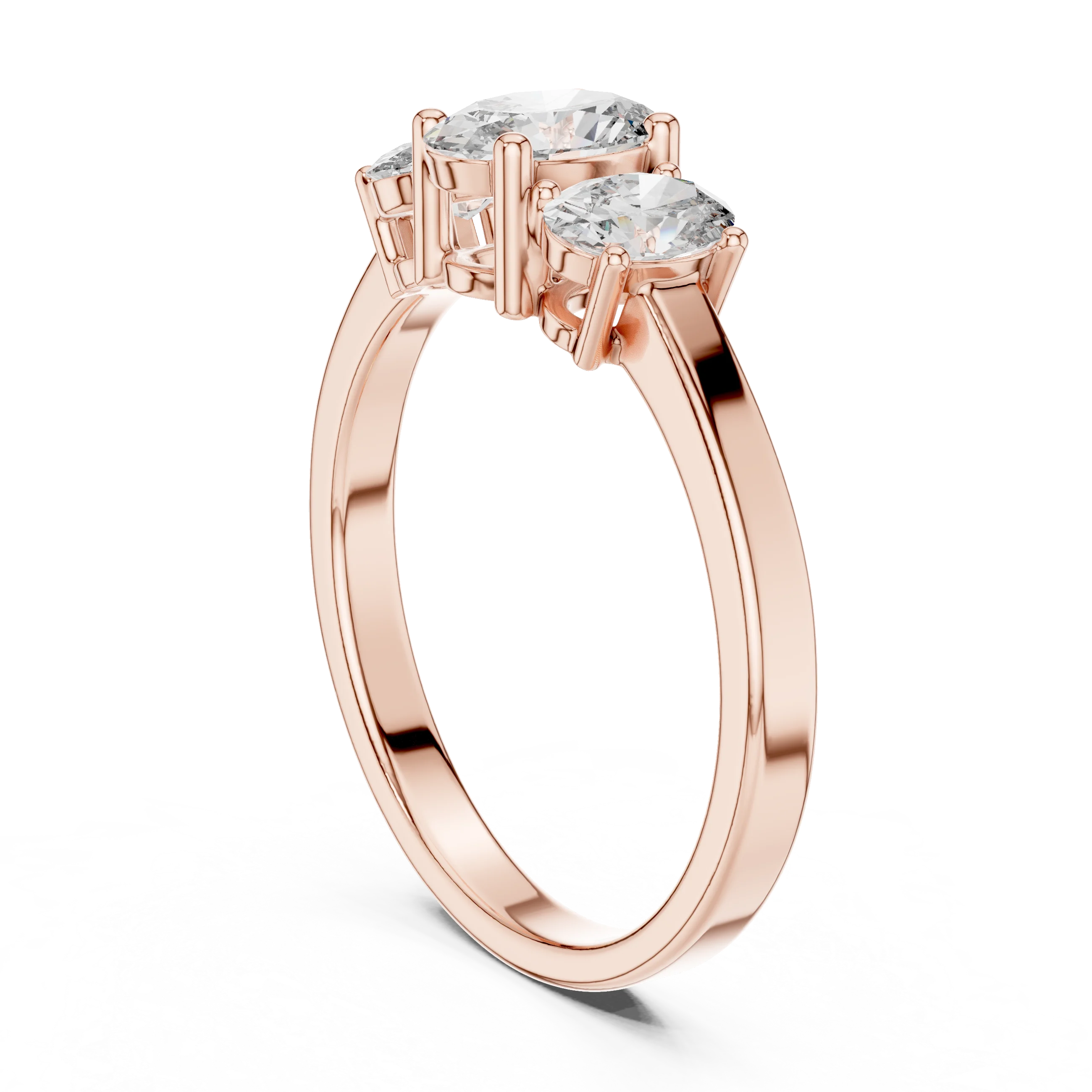 Oval Cut Three-Stone Diamond Engagement Ring