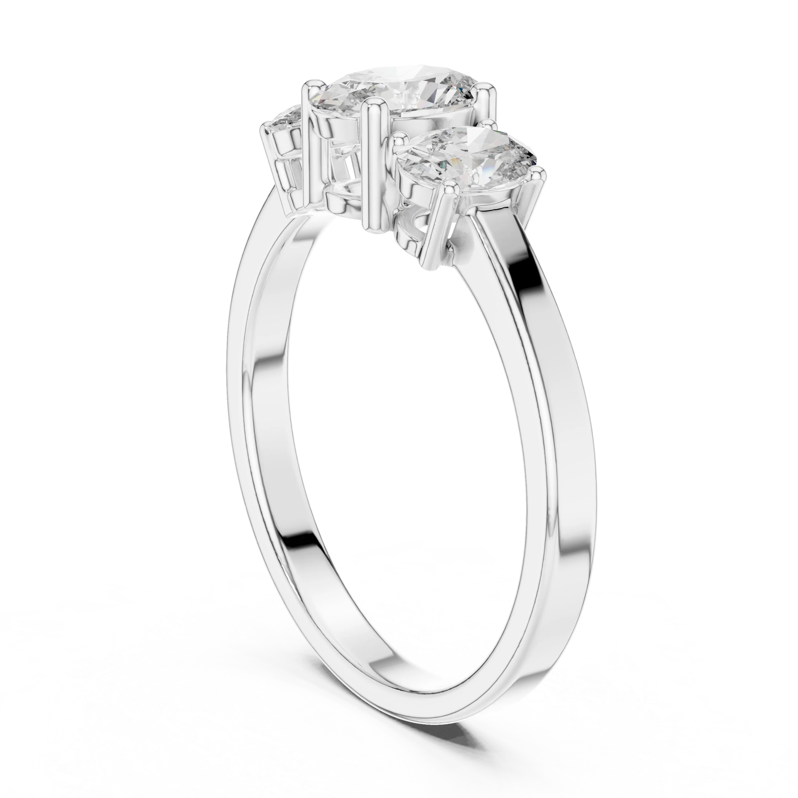 Oval Cut Three-Stone Diamond Engagement Ring