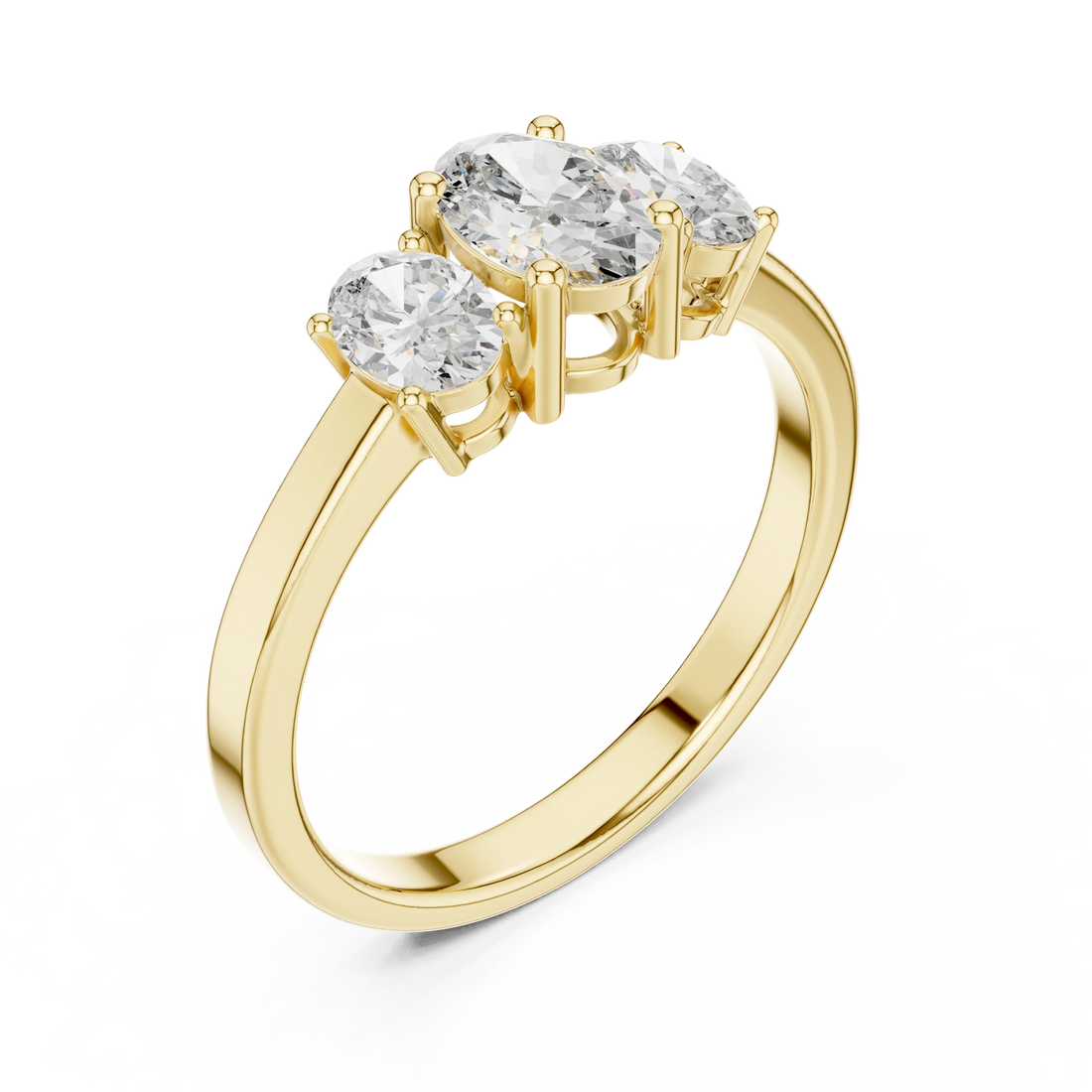 Oval Cut Three-Stone Diamond Engagement Ring