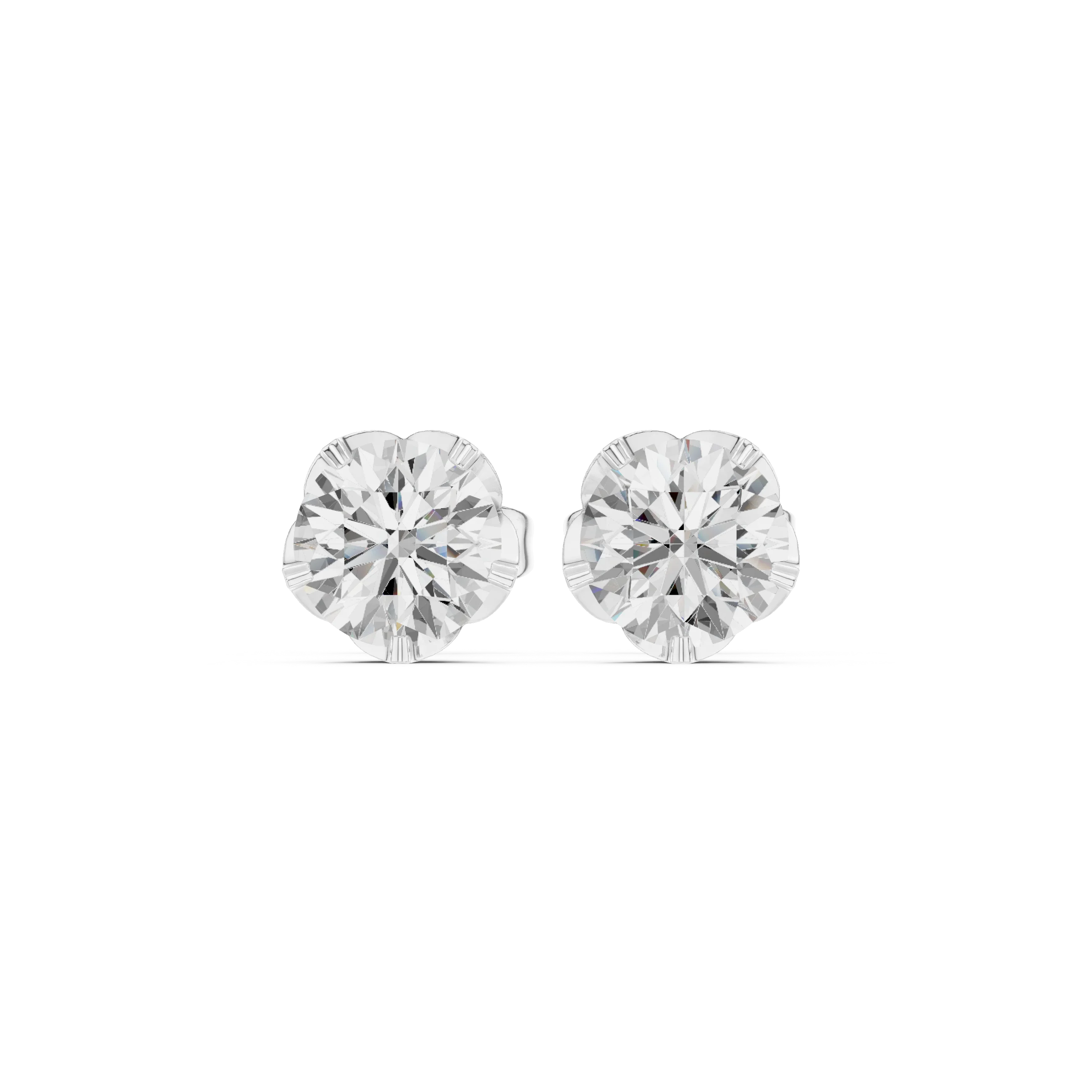 Eternal Round Solitaire Diamond Stud Earrings
