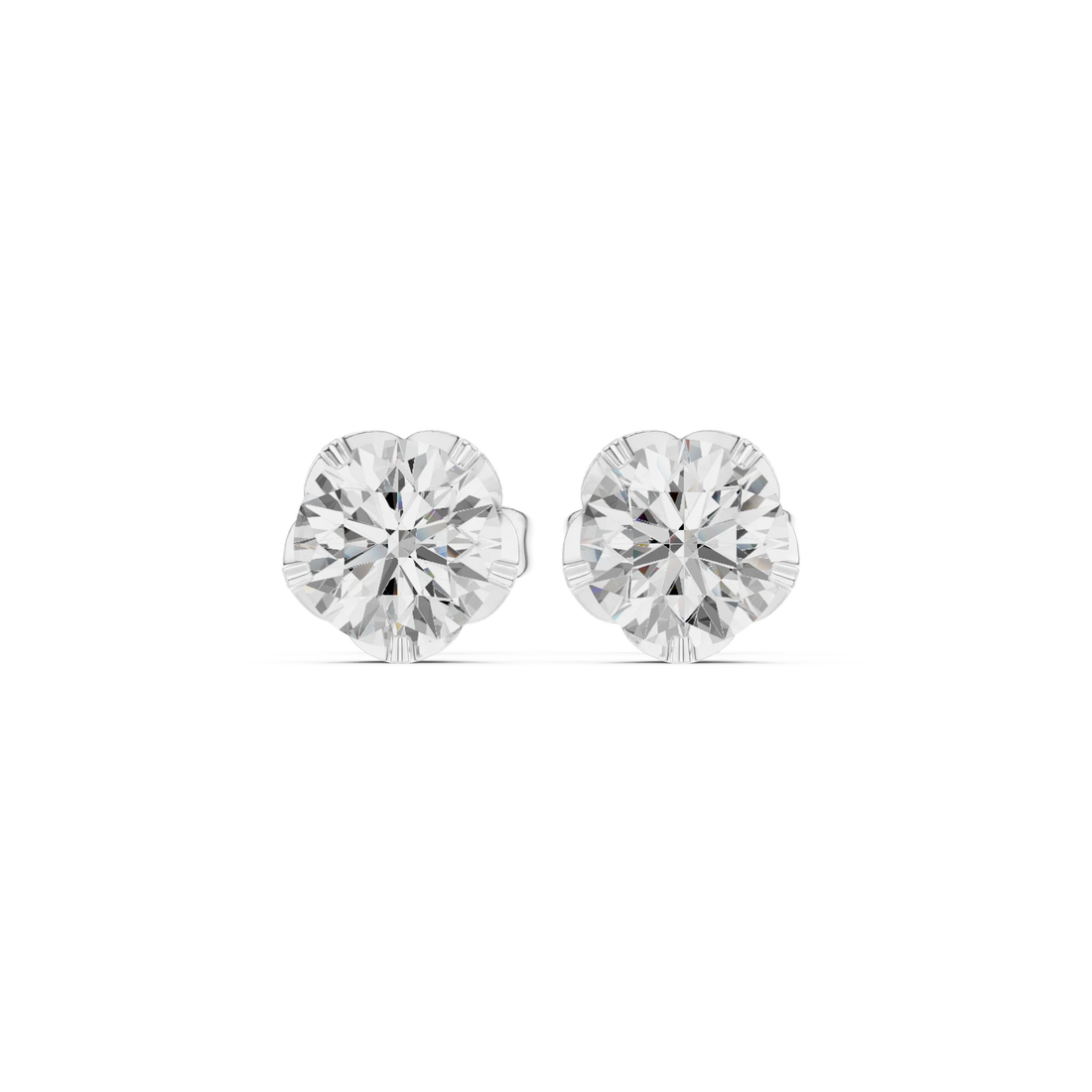 Eternal Round Solitaire Diamond Stud Earrings