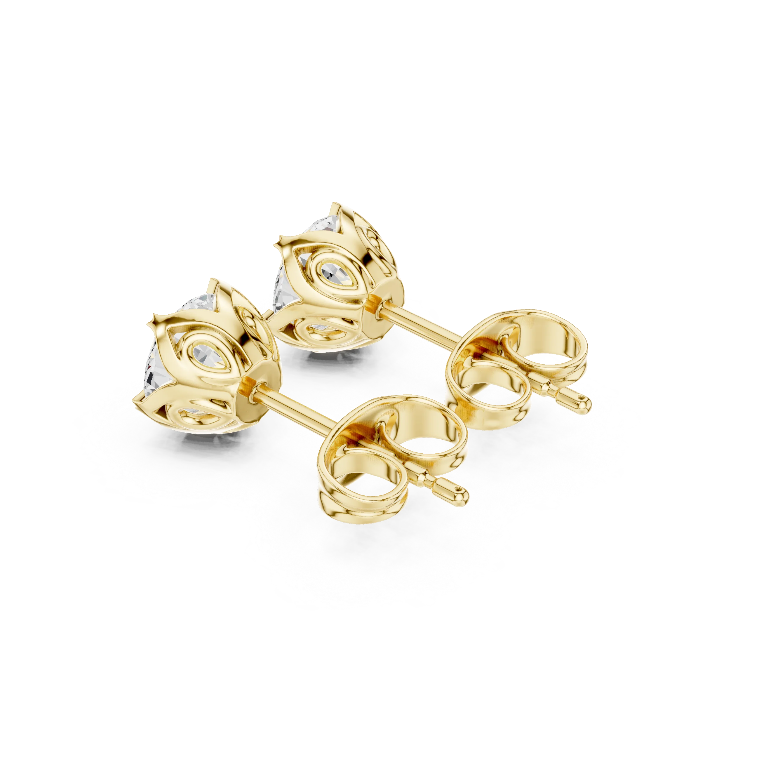 Eternal Round Solitaire Diamond Stud Earrings