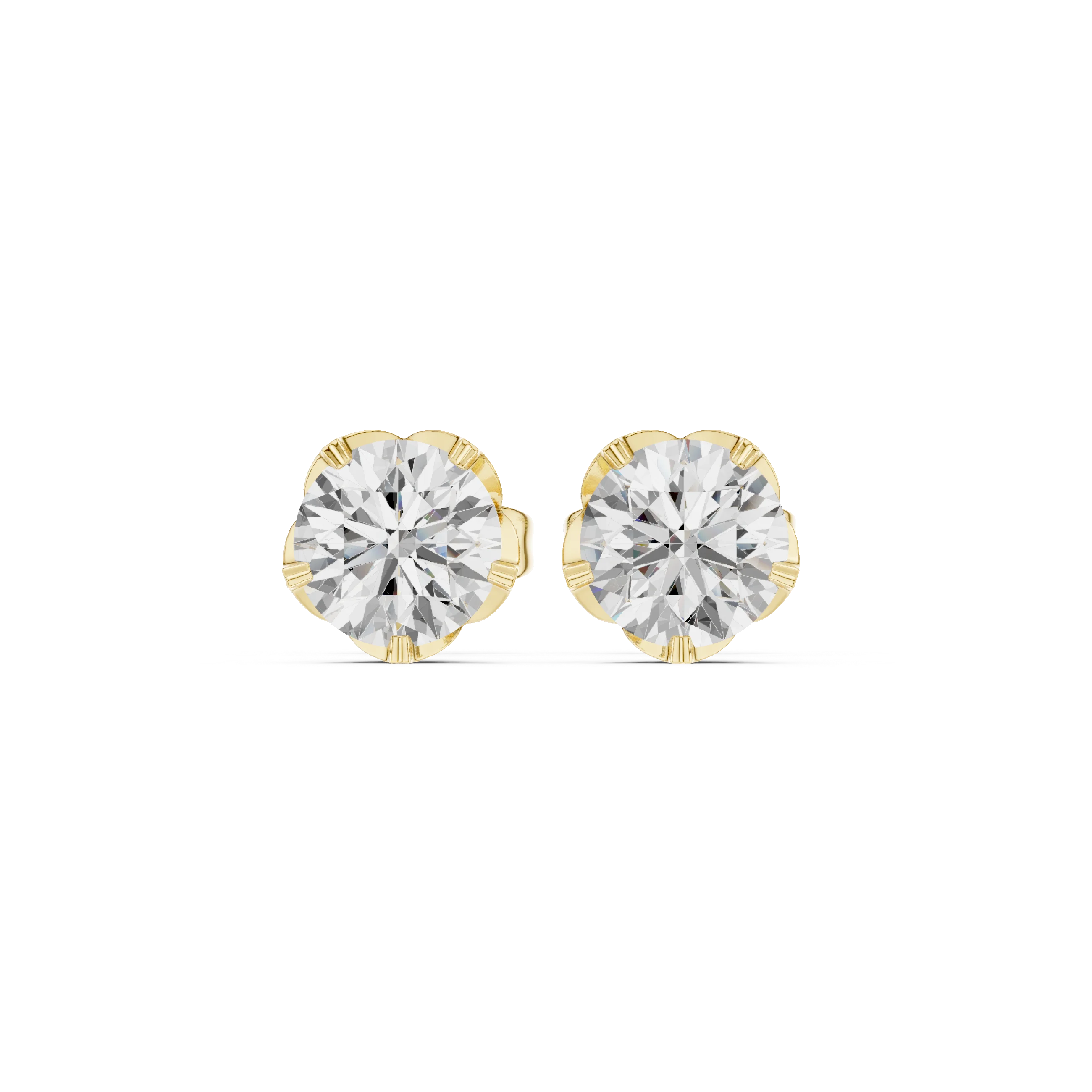 Eternal Round Solitaire Diamond Stud Earrings
