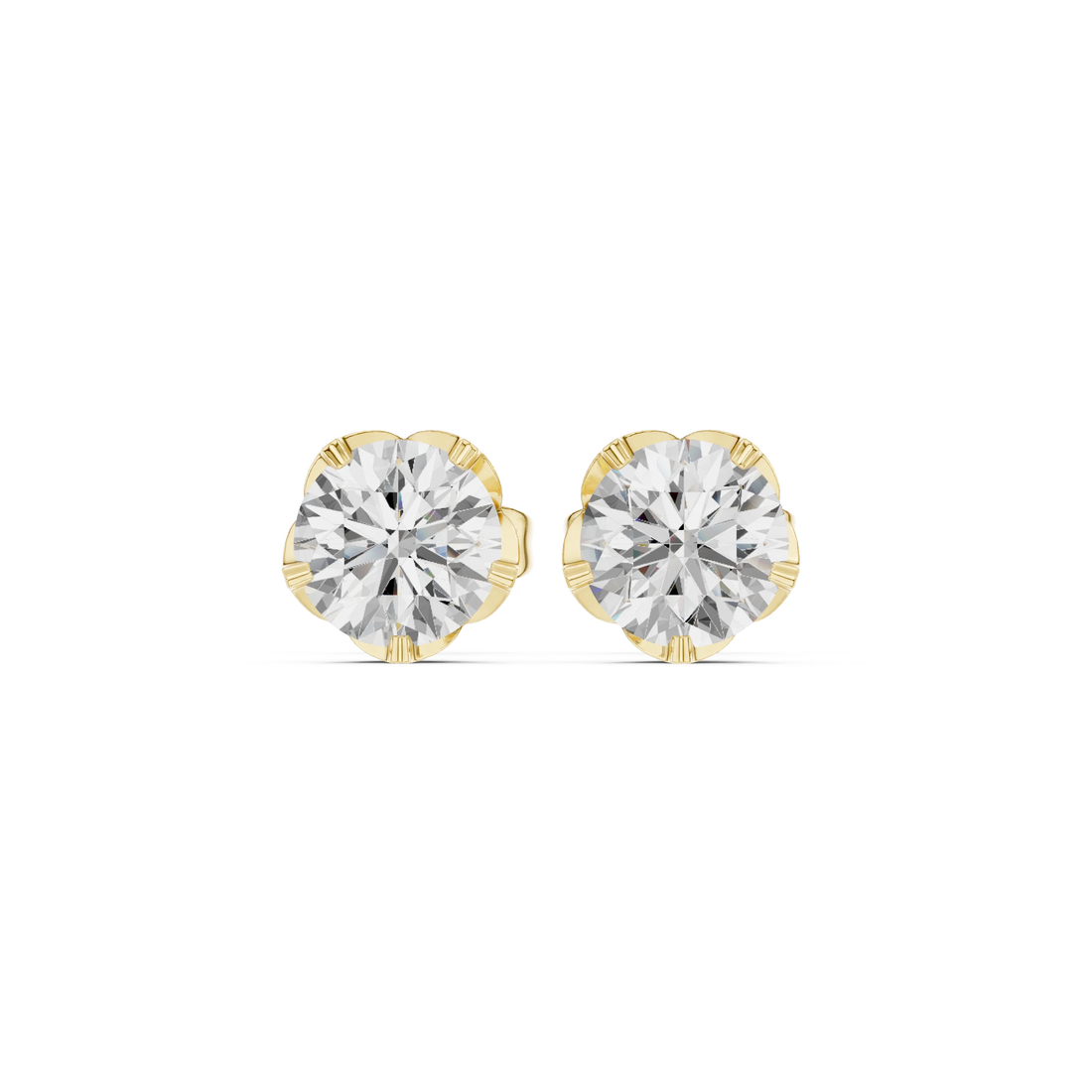 Eternal Round Solitaire Diamond Stud Earrings