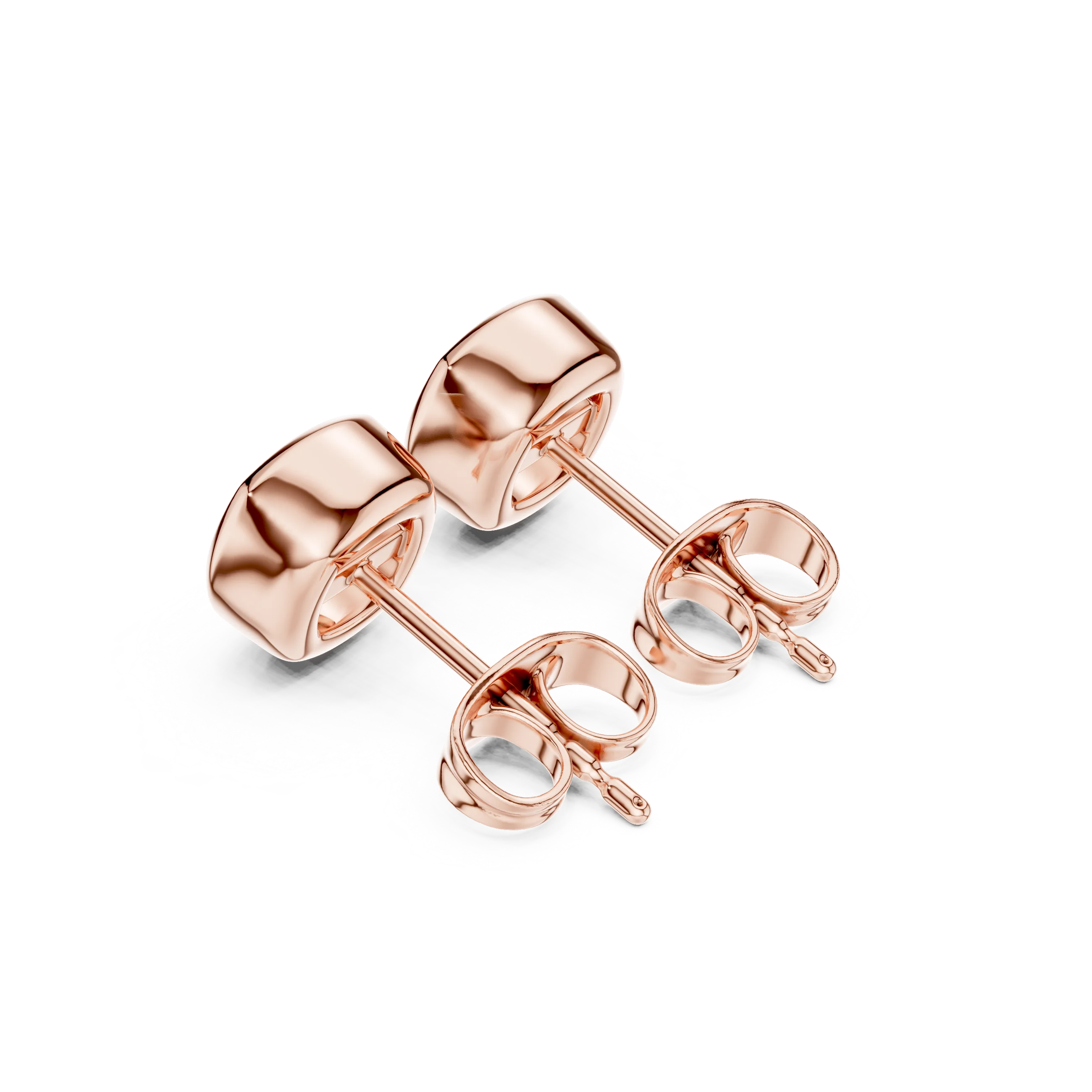 Lunaria Cushion Bezel Diamond Stud Earrings