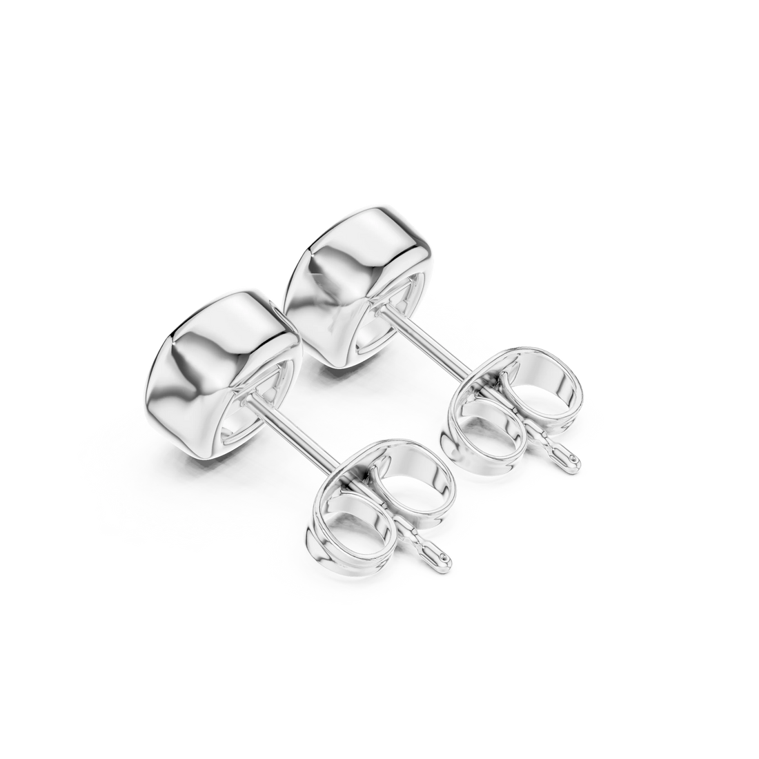 Lunaria Cushion Bezel Diamond Stud Earrings