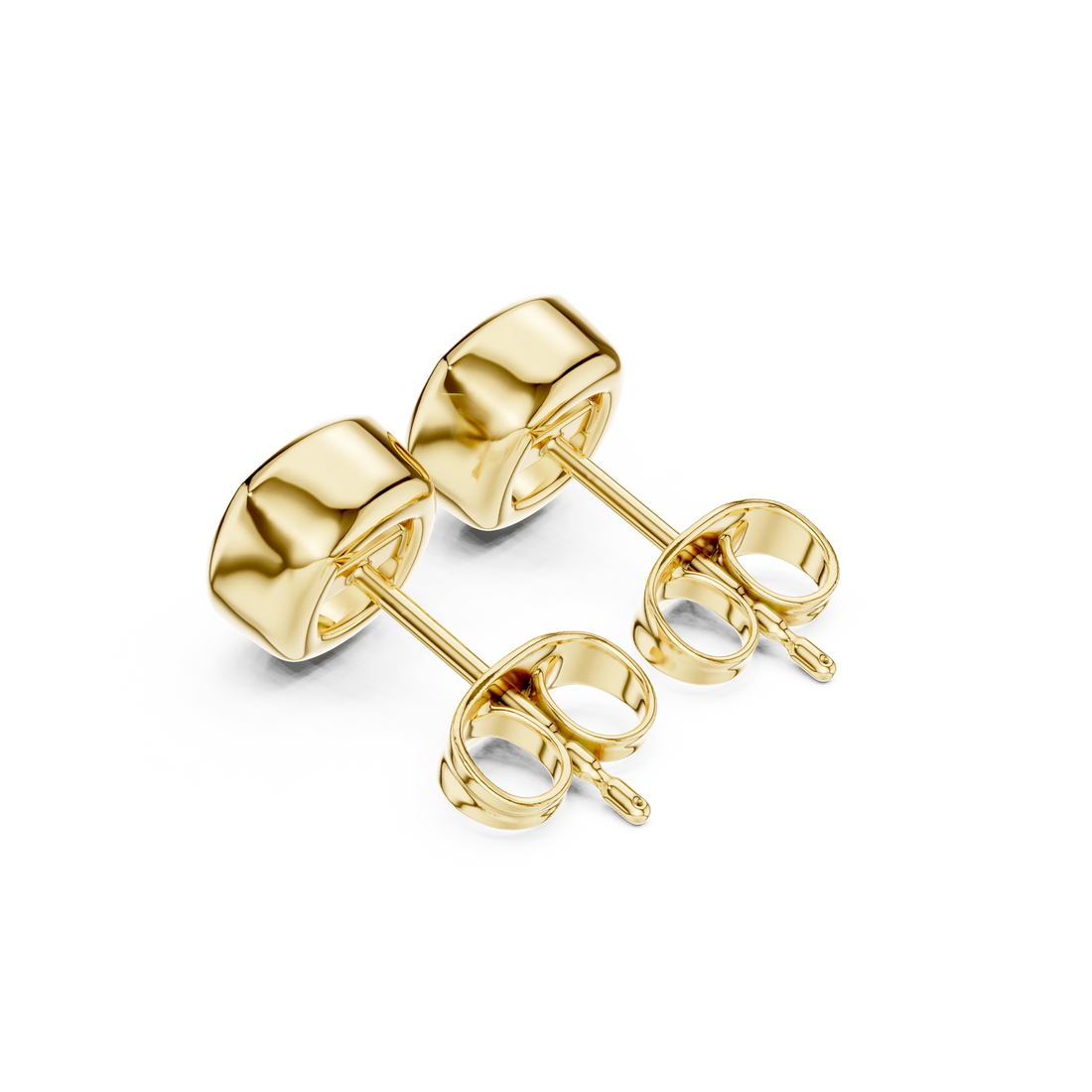 Lunaria Cushion Bezel Diamond Stud Earrings