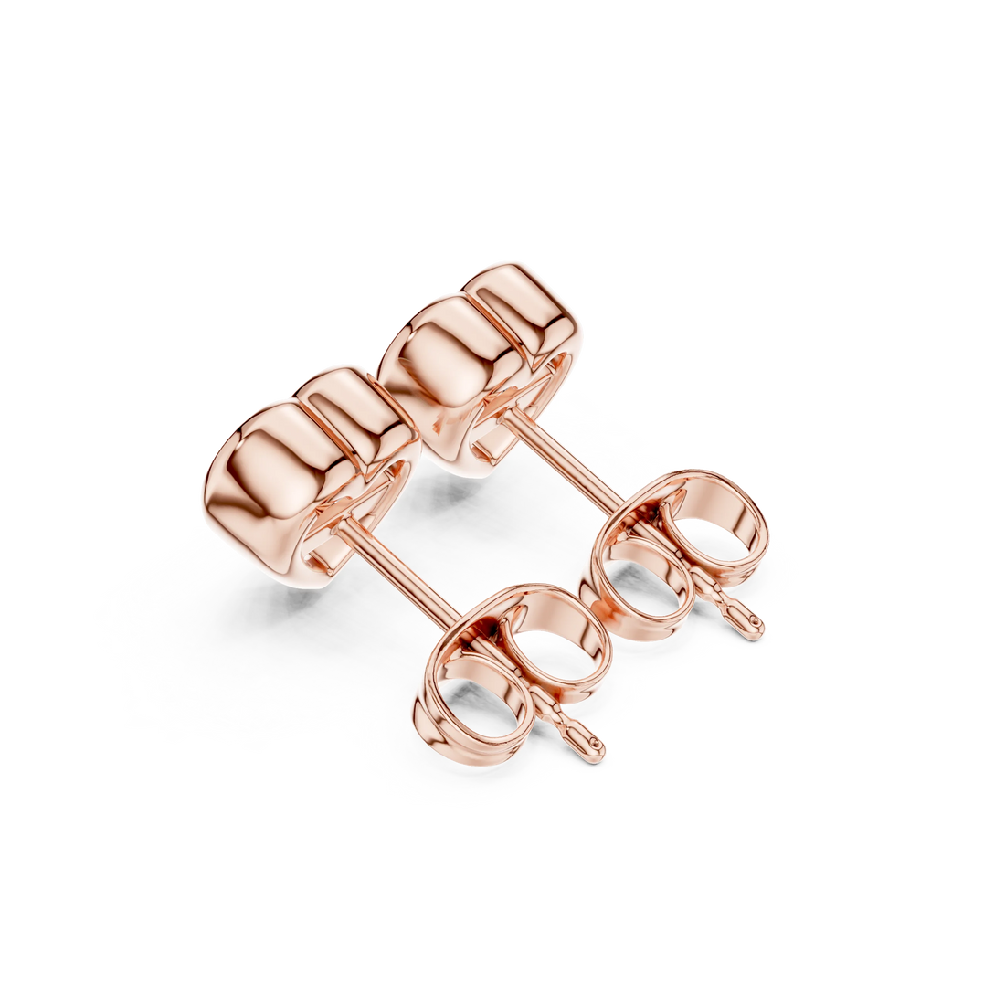 Amoria Heart Bezel Diamond Stud Earrings