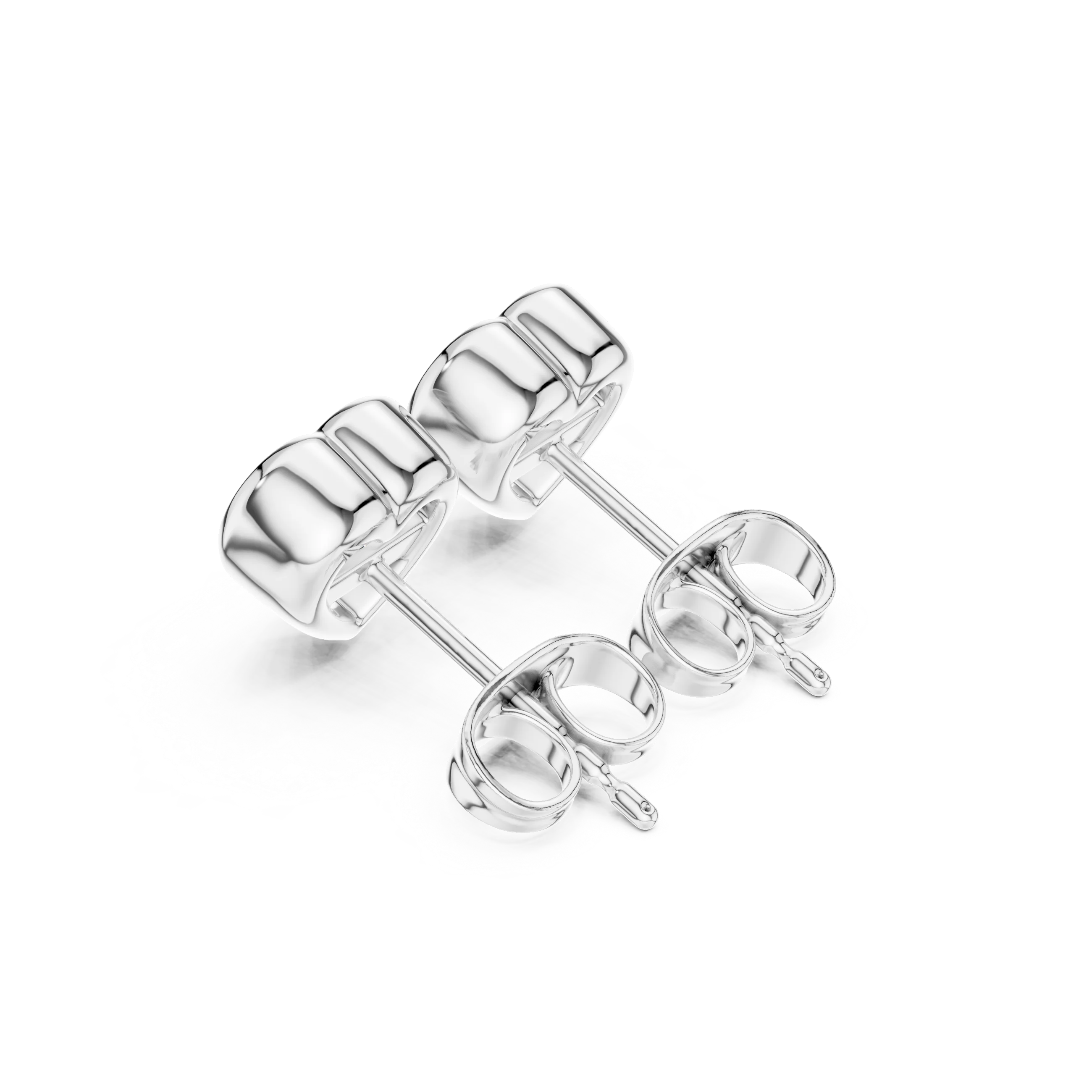 Amoria Heart Bezel Diamond Stud Earrings