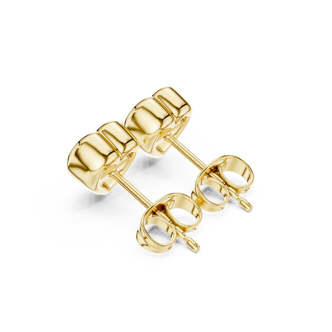 Amoria Heart Bezel Diamond Stud Earrings