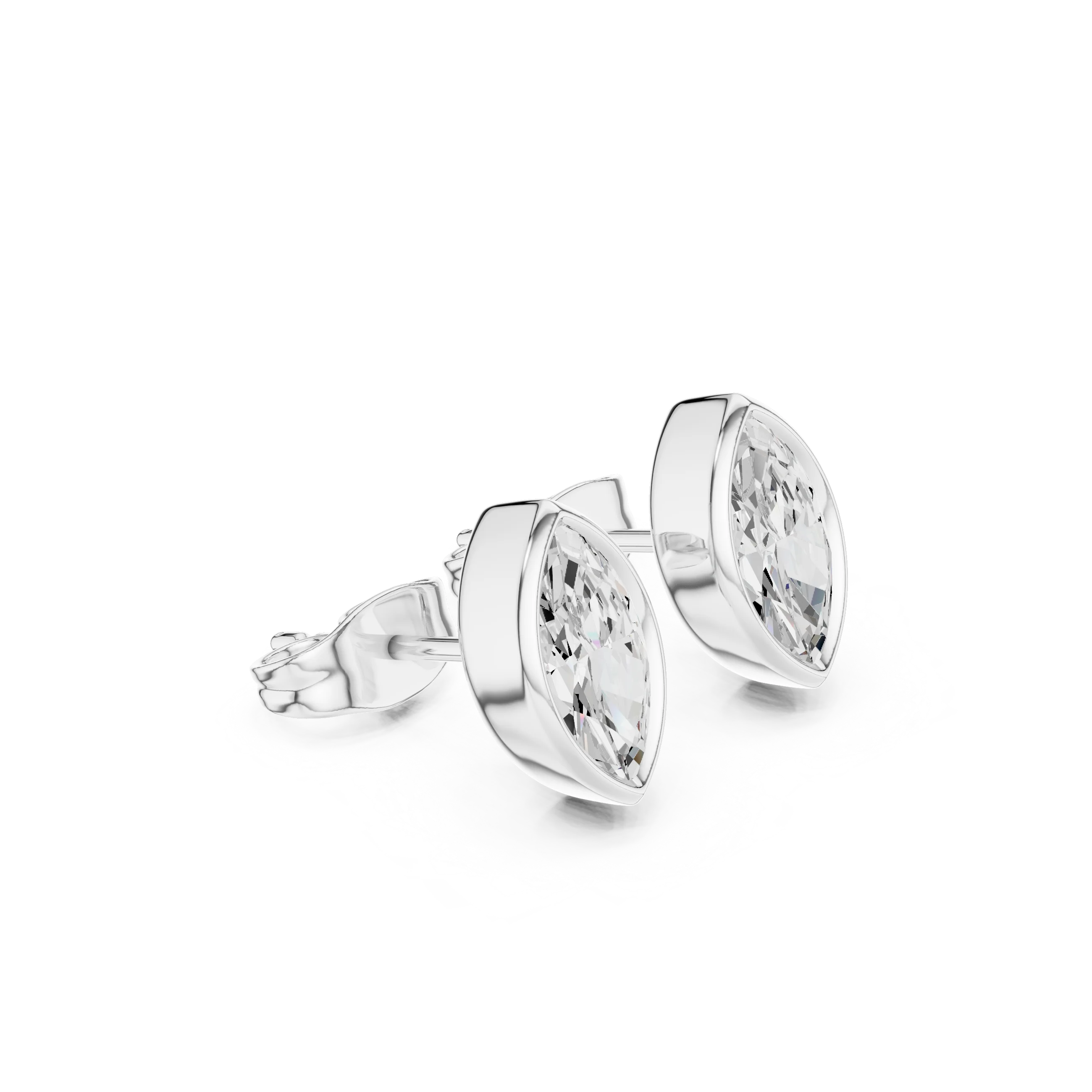 Astra Marquise Bezel Diamond Stud Earrings